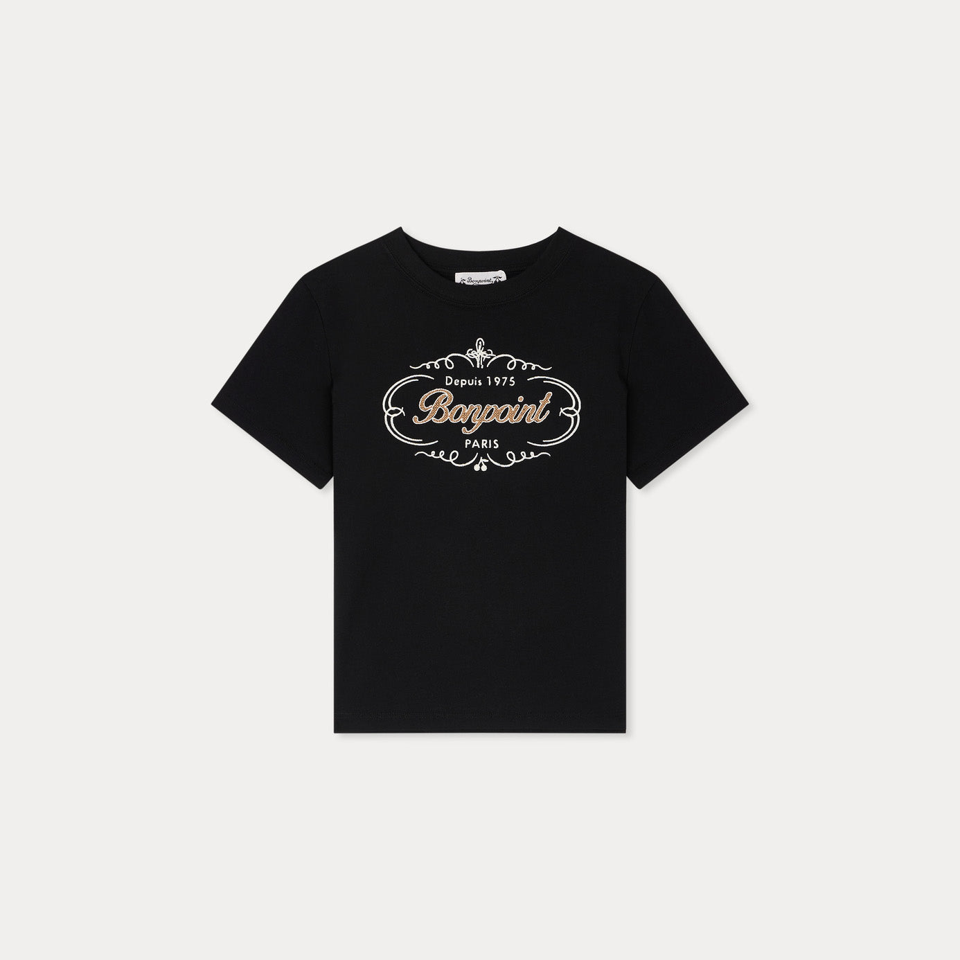 Boys Black Logo Cotton T-Shirt