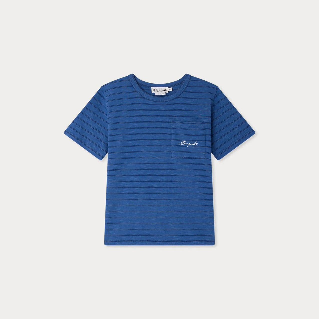 Boys Blue Stripes Cotton T-Shirt