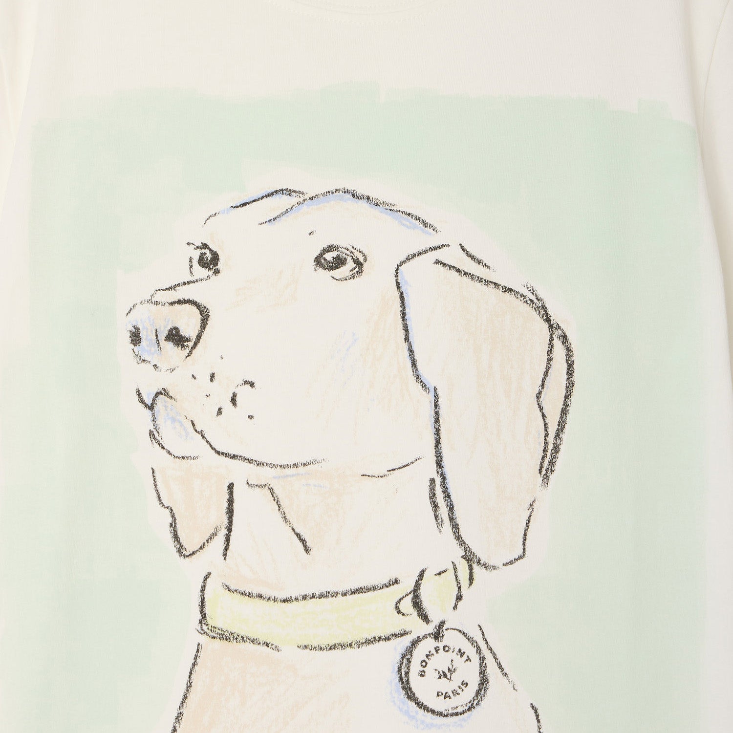 Boys White Puppy Printed Cotton T-Shirt