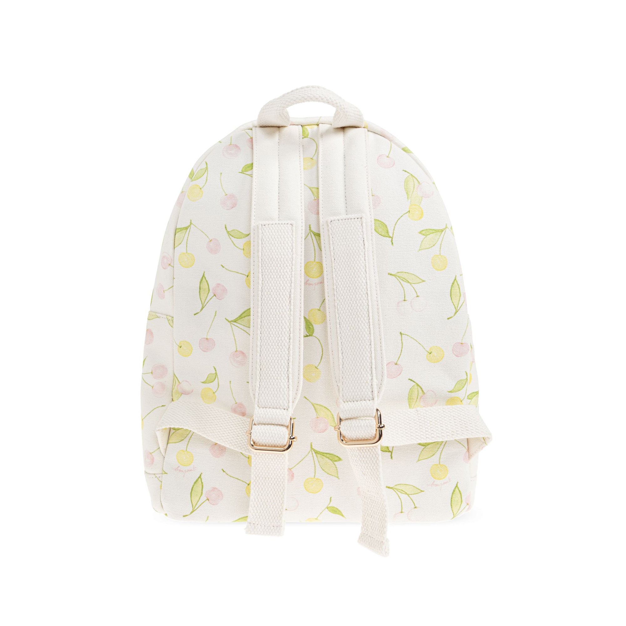 Girls White Cherry Printed Backpack(H36 x W27cm)