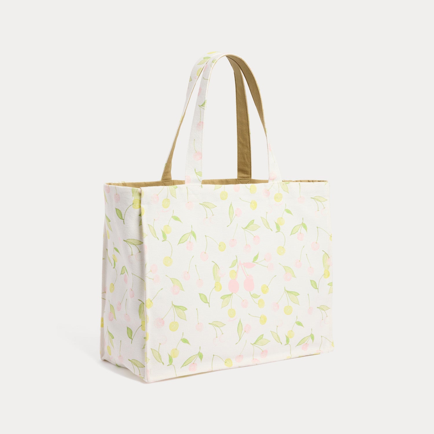 Girls White Cherry Printed Handbag(35 x 28 x 14 cm)