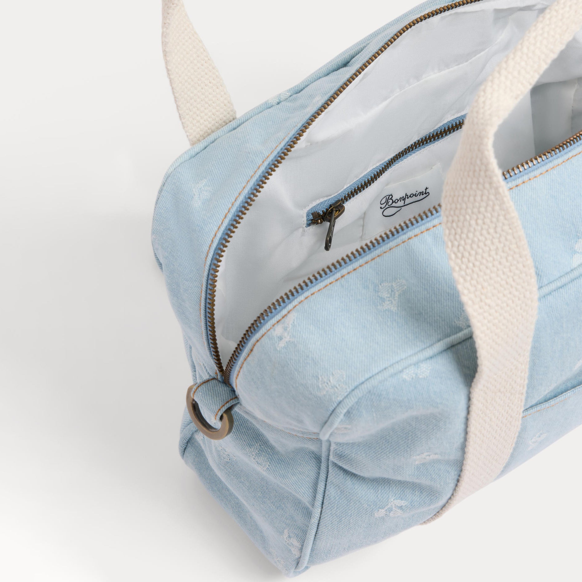 Girls Light Blue Denim Handbag(L 34 x W 11 x H 22 cm)