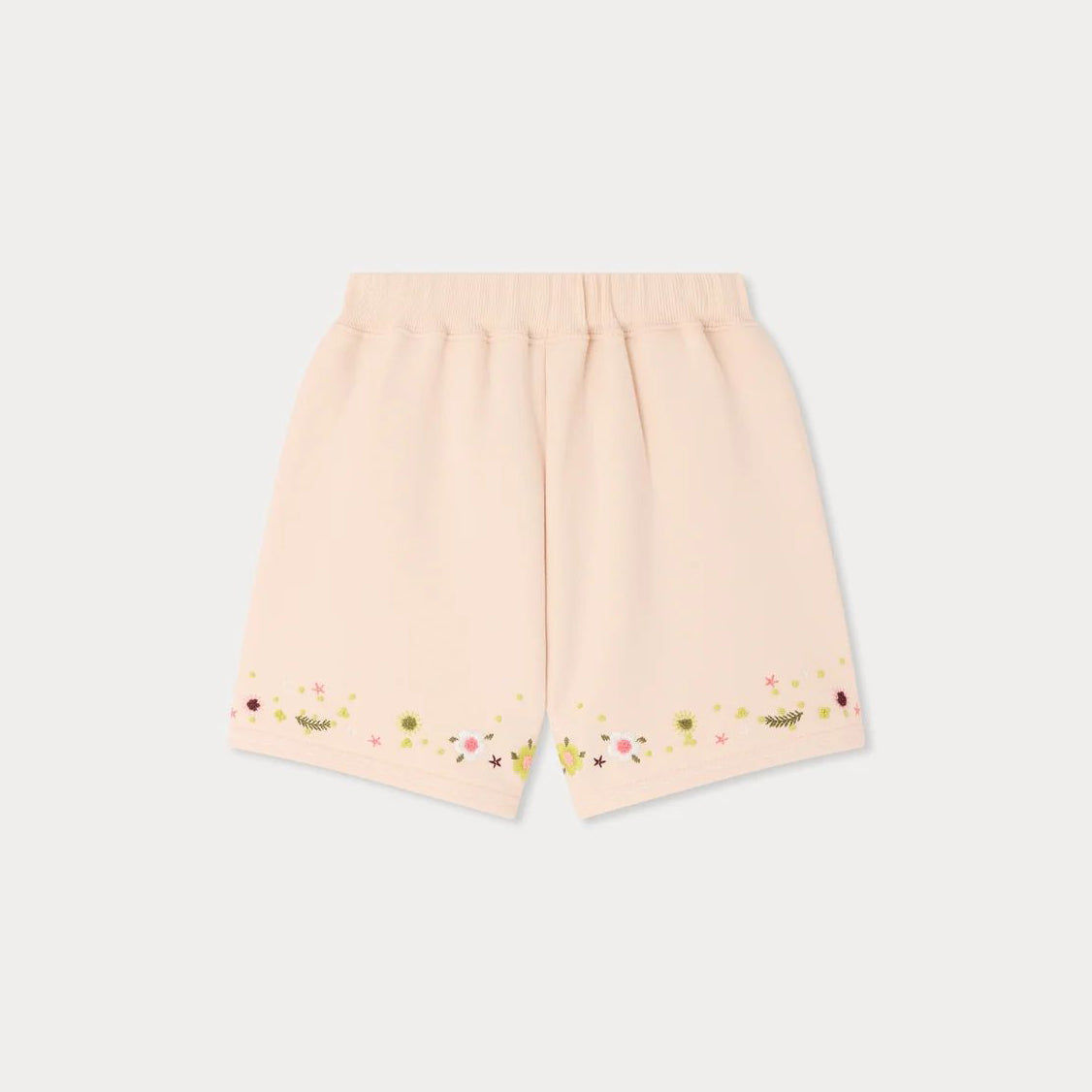 Girls Petal Rose Embroidered Cotton Shorts