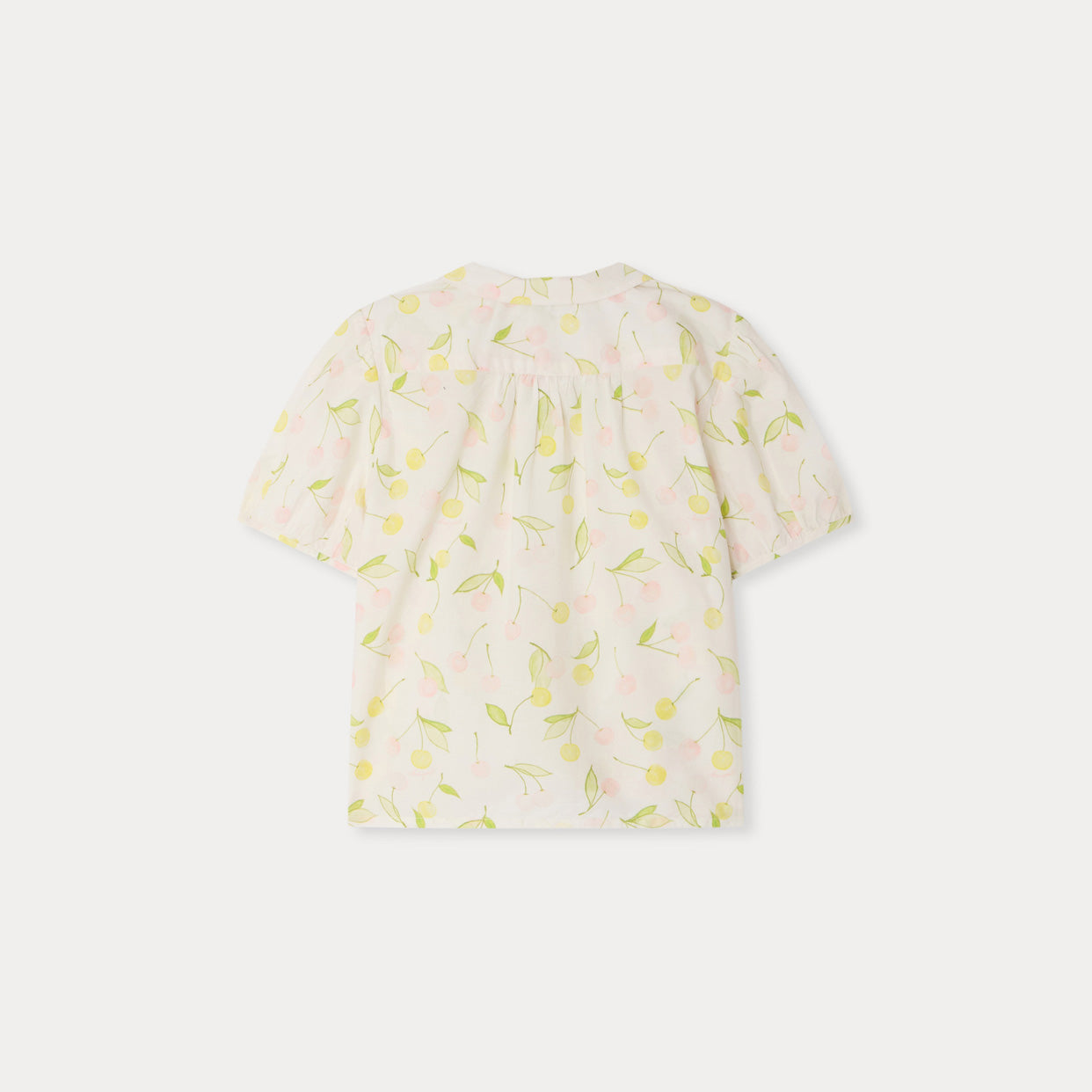 Girls Ivory Cherry Printed Cotton Blouse