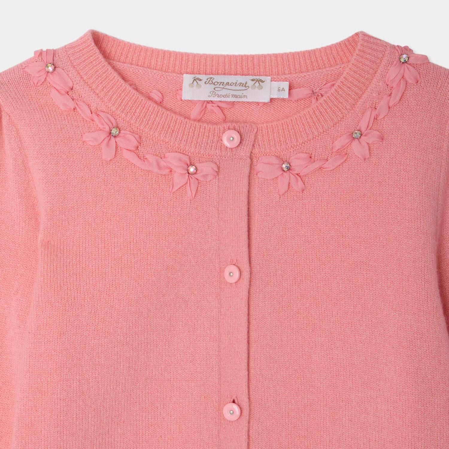 Girls Pink Cashmere Knit Cardigan