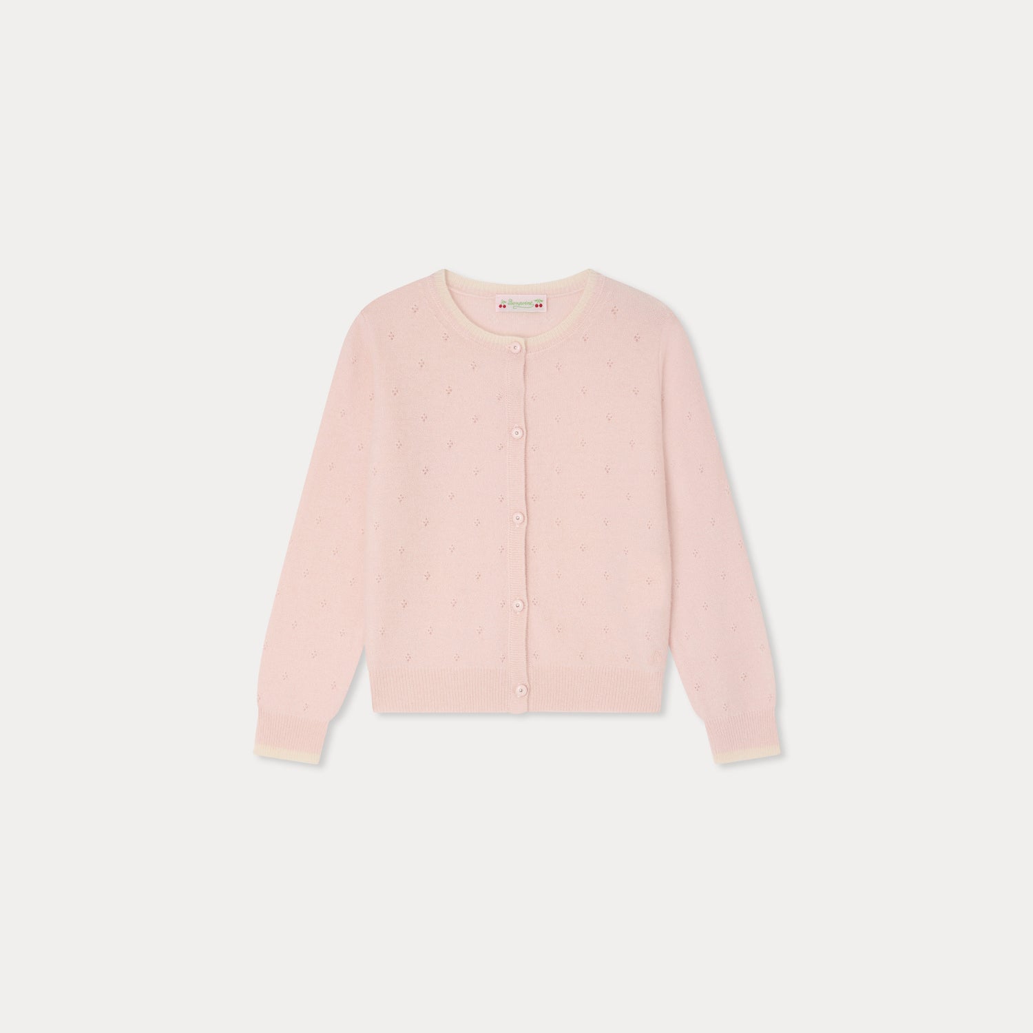 Girls Rose Pink Cashmere Cardigan