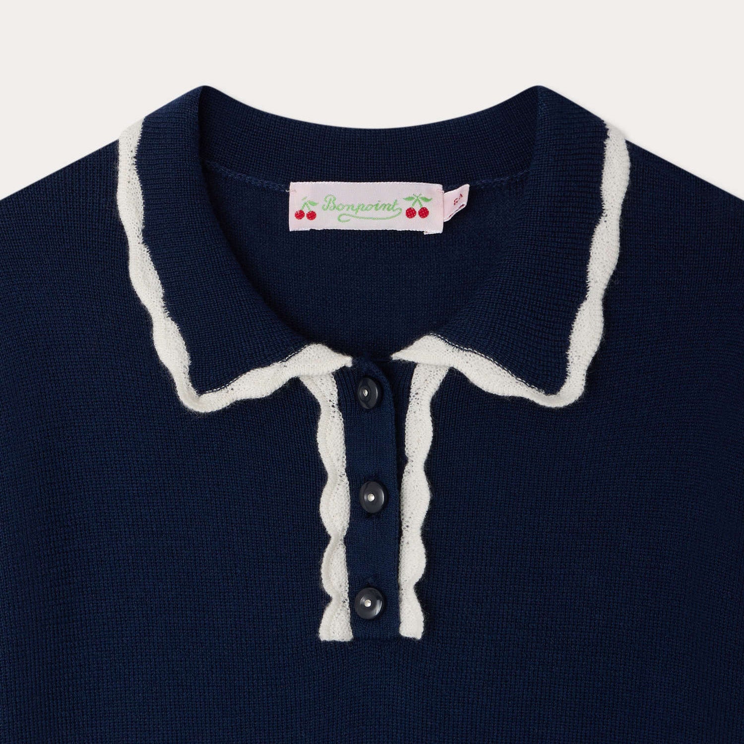 Girls Navy Knit Cotton Dress