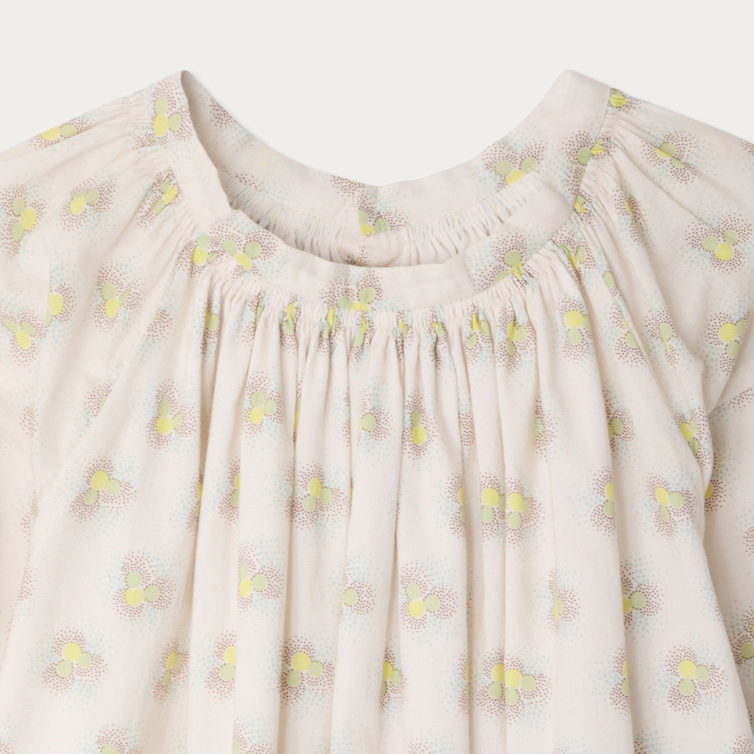 Girls Beige Printed Cotton Dress