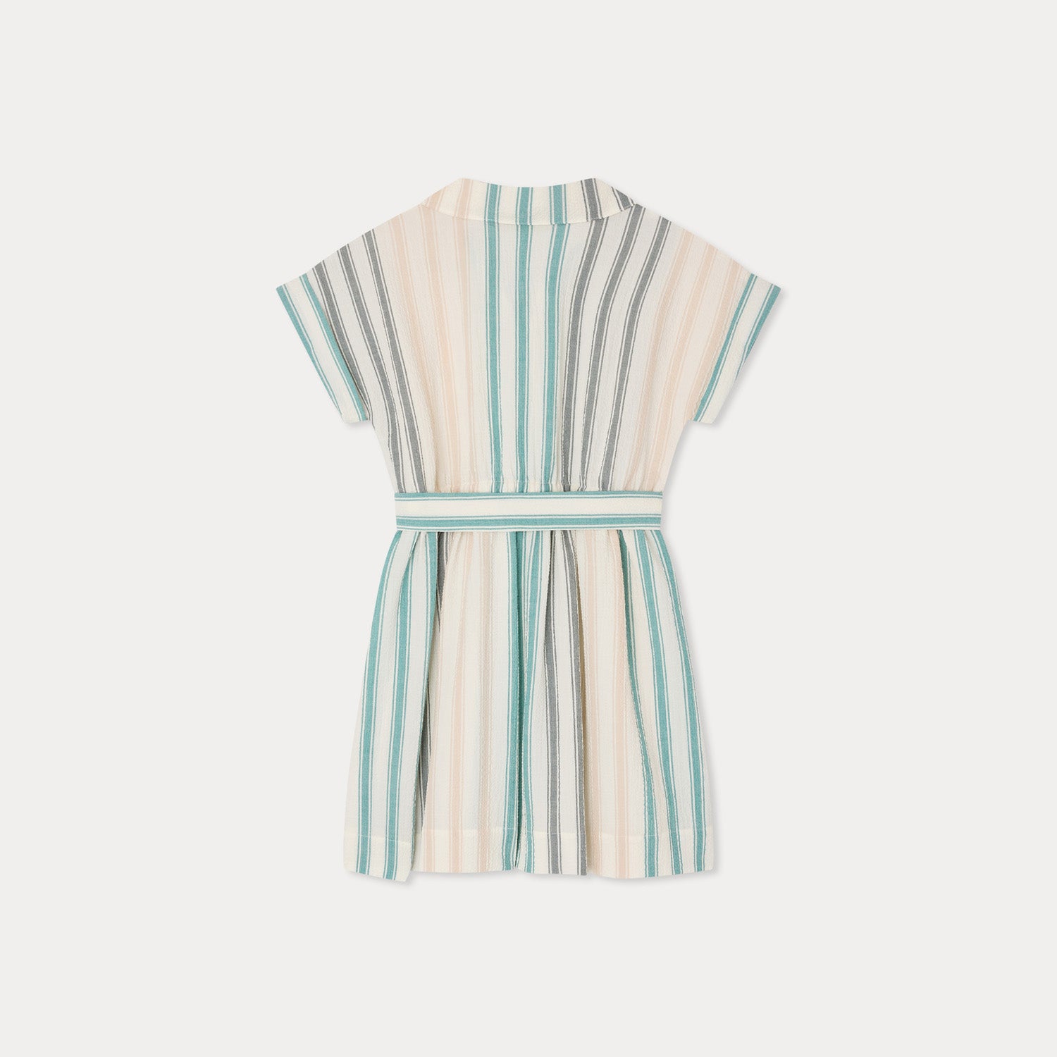 Girls Multicolor Stripes Cotton Dress