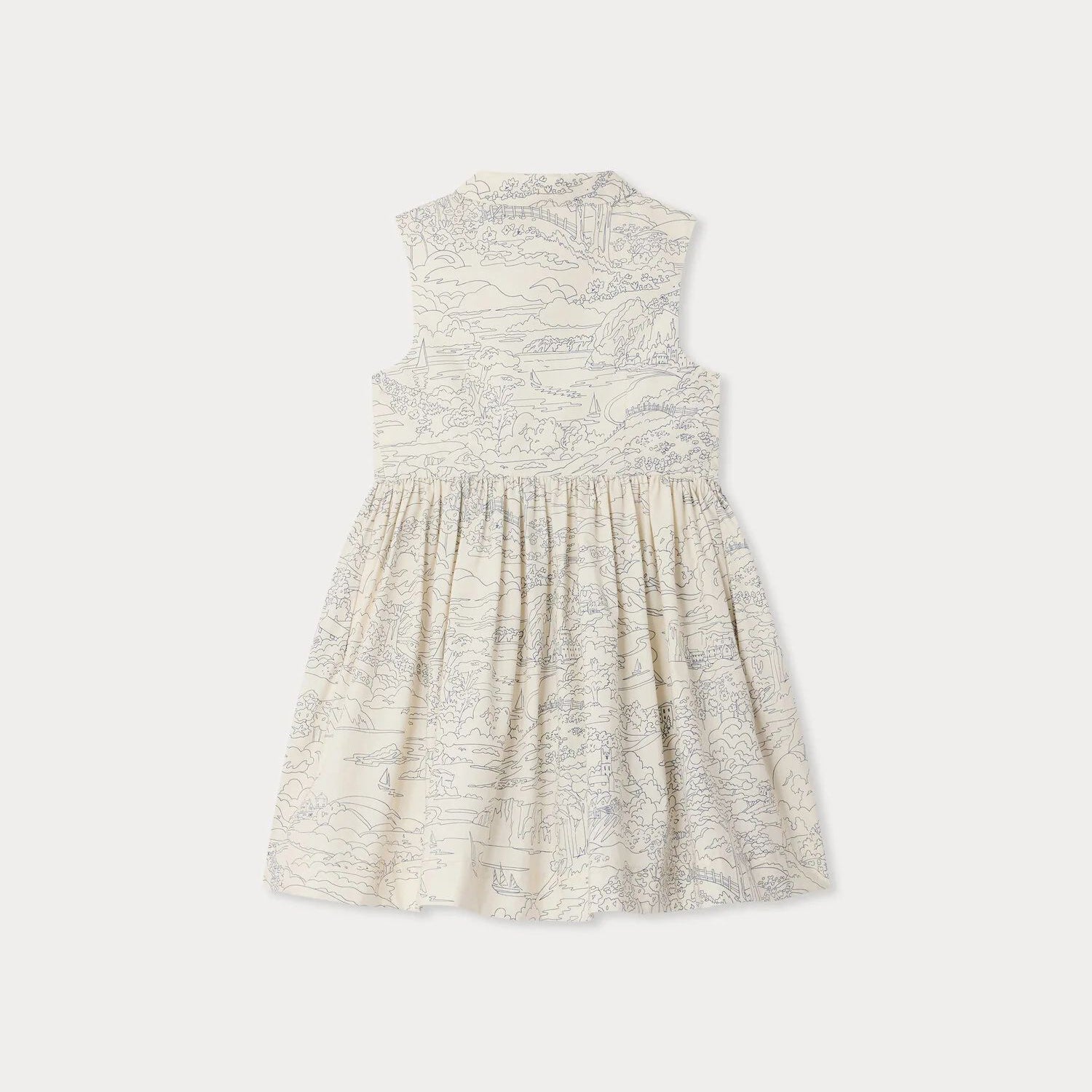 Girls Ivory Printed Cotton Dress