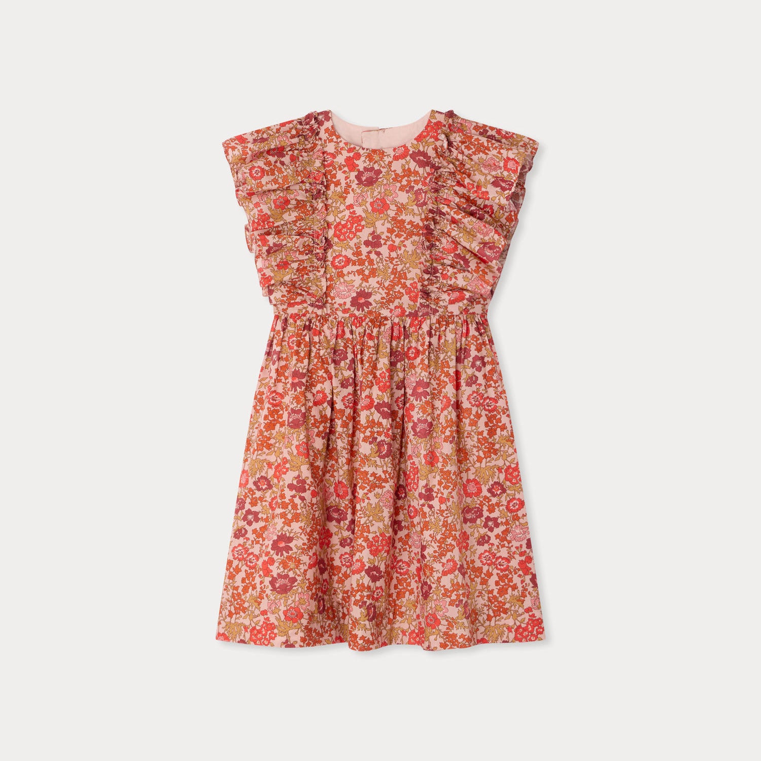 Girls Pink Flower Cotton Dress