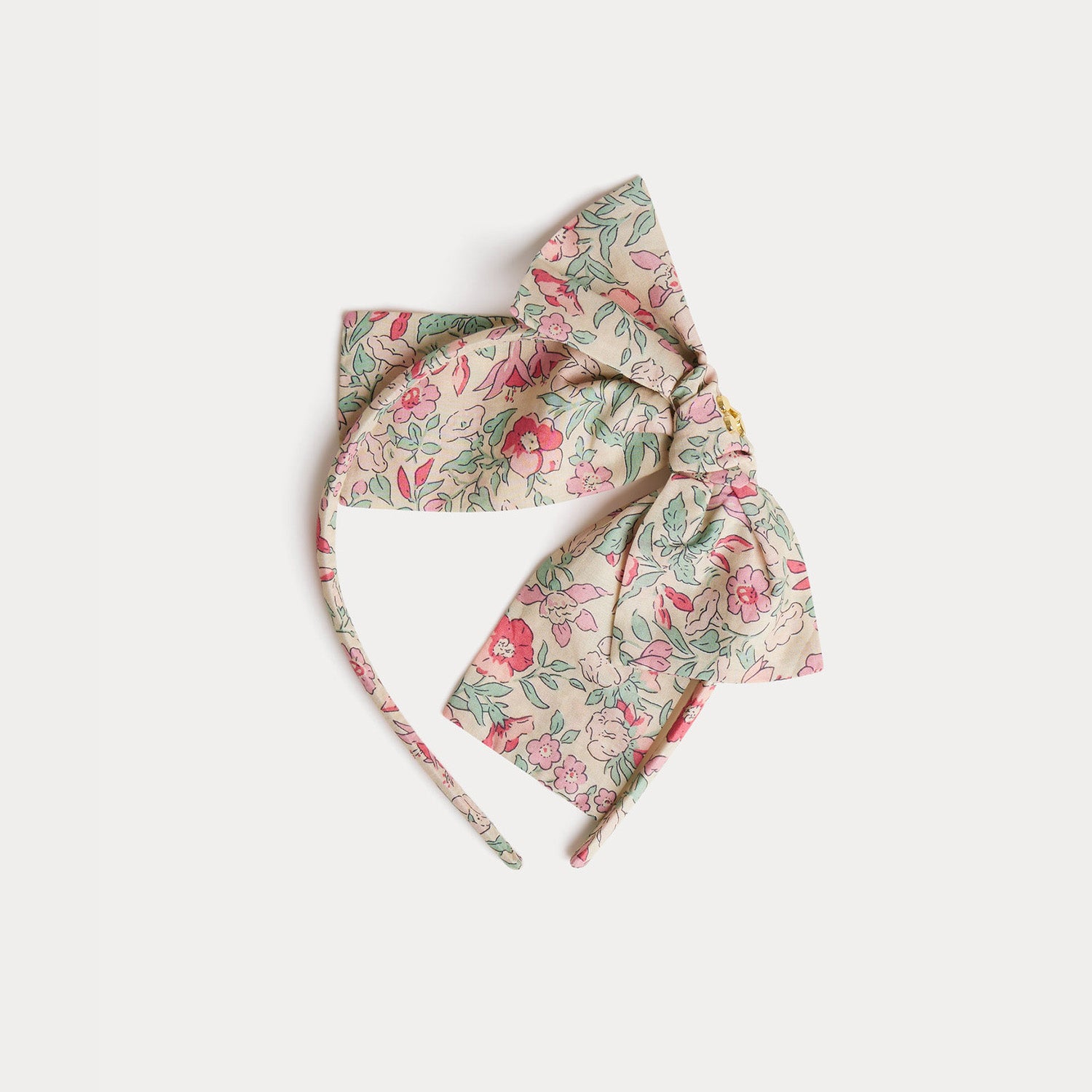 Girls Pink Floral Bow Headband