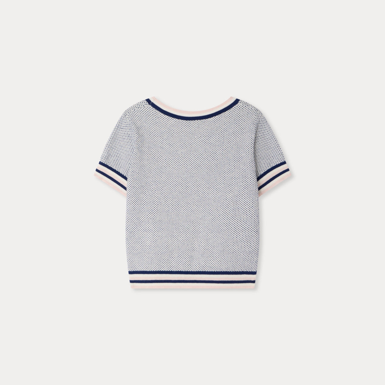 Girls Blue Short Sleeves Cotton Sweater
