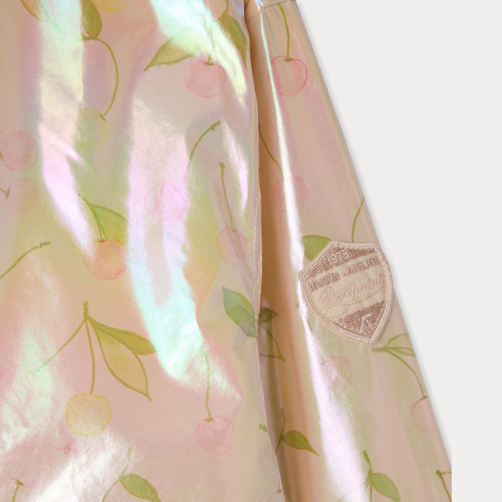 Girls Rose Pink Cherry Printed Hooded Jacket