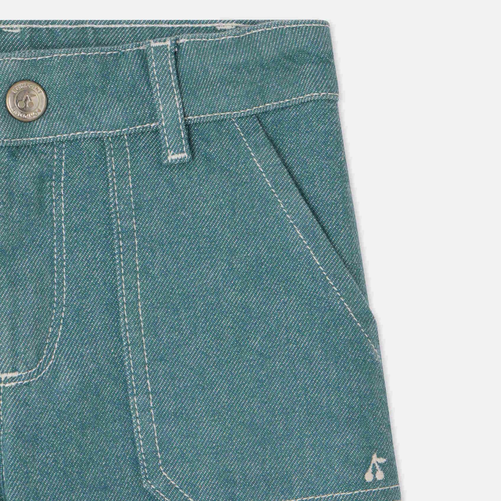 Girls Green Cotton Trousers