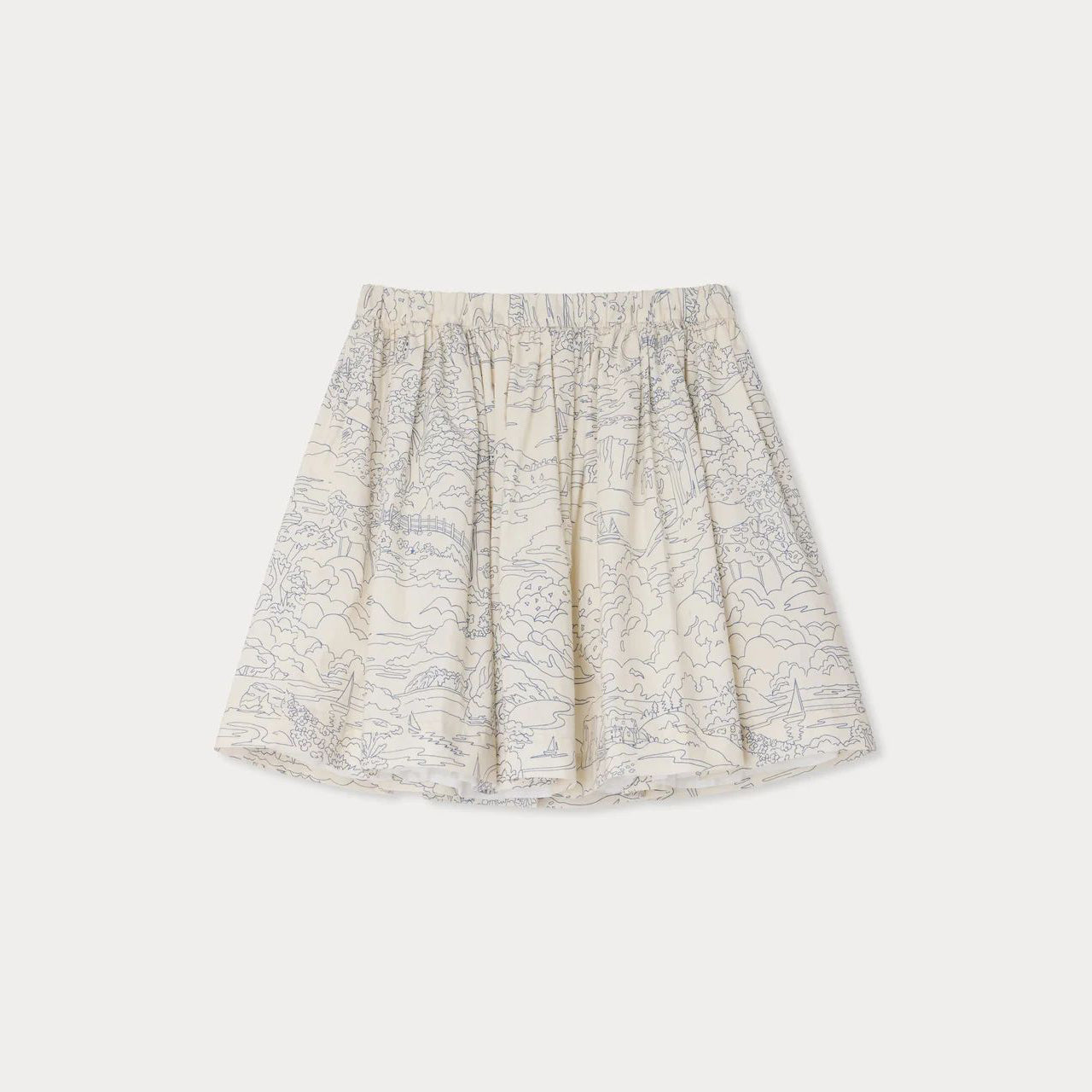 Girls Ivory Printed Cotton Skirt
