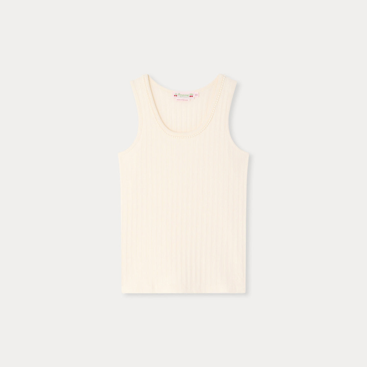 Girls White Cotton Vest