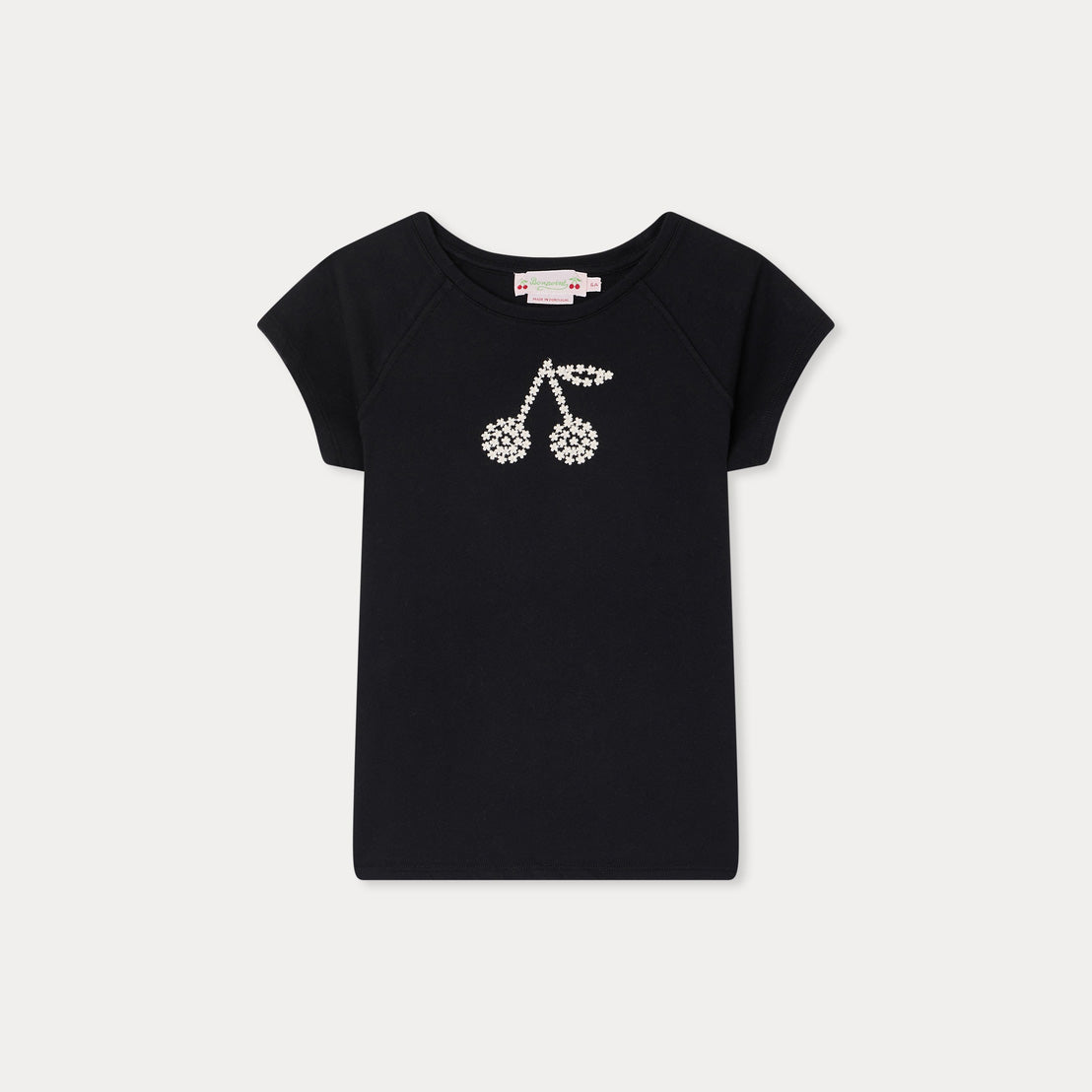 Girls Black Logo Cotton T-Shirt