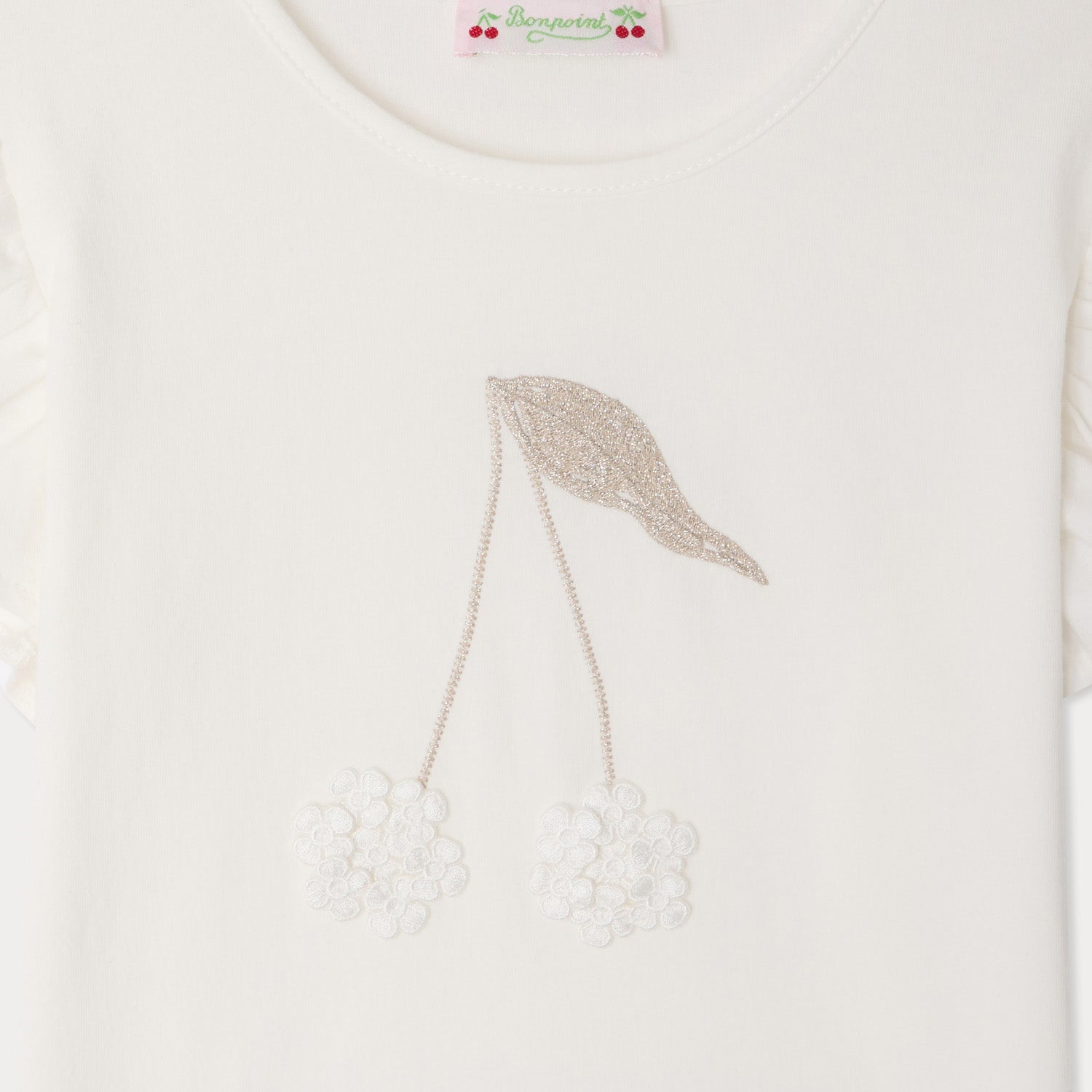 Girls White Cotton T-Shirt