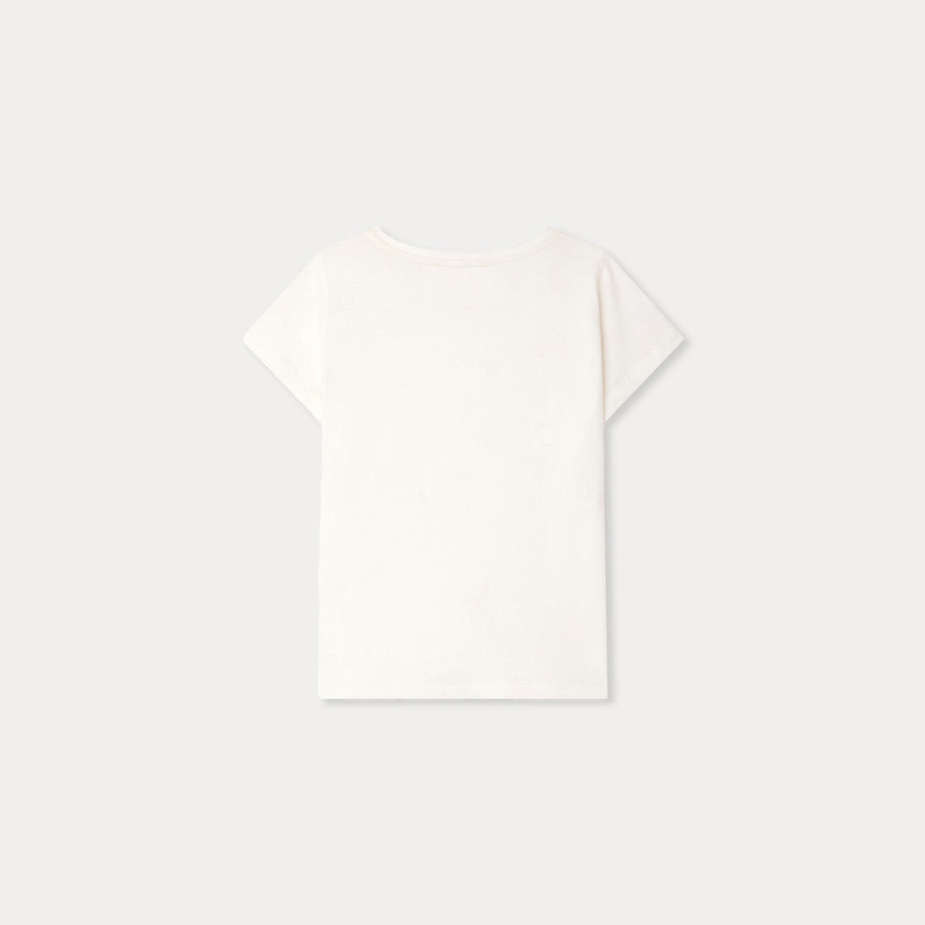 Girls White Cherry Embroidered Cotton T-Shirt