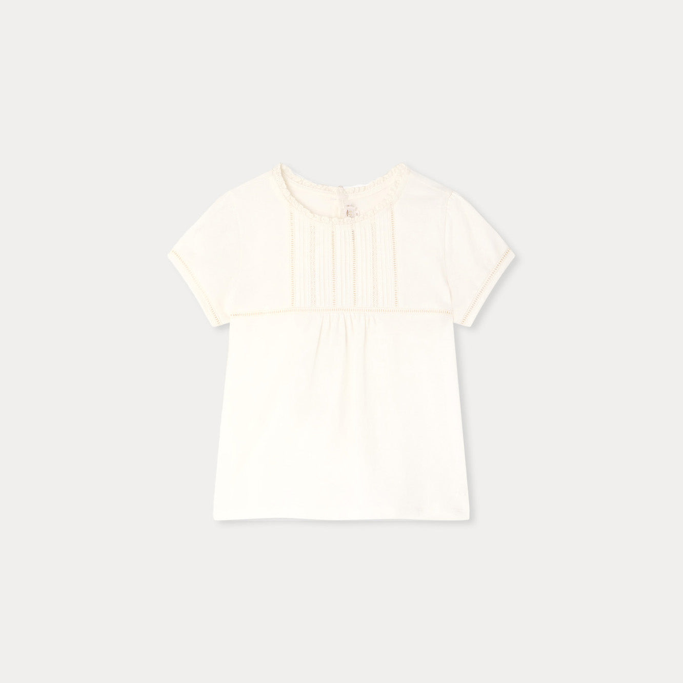 Girls White Cotton T-Shirt