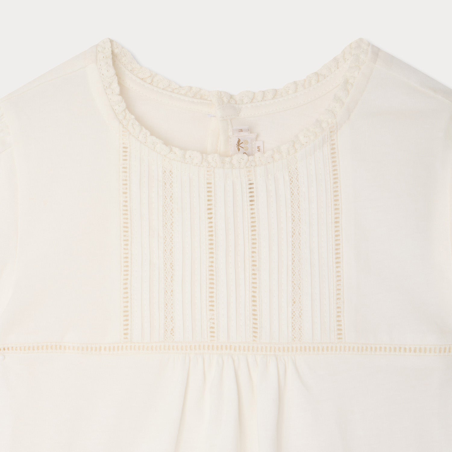 Girls White Cotton T-Shirt