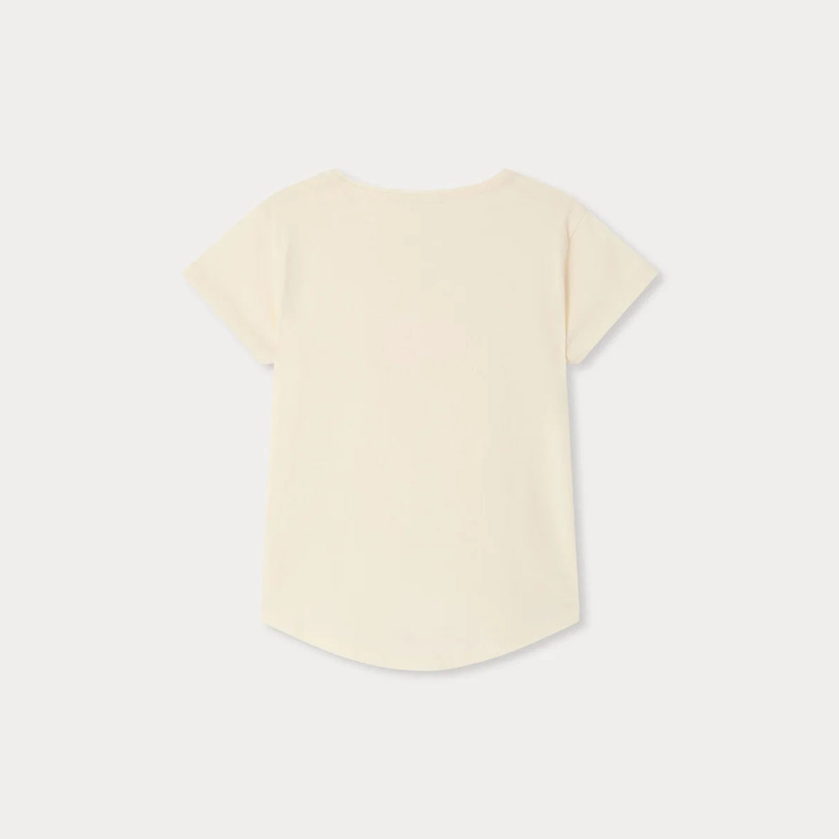 Girls White Cherry Printed Cotton T-Shirt