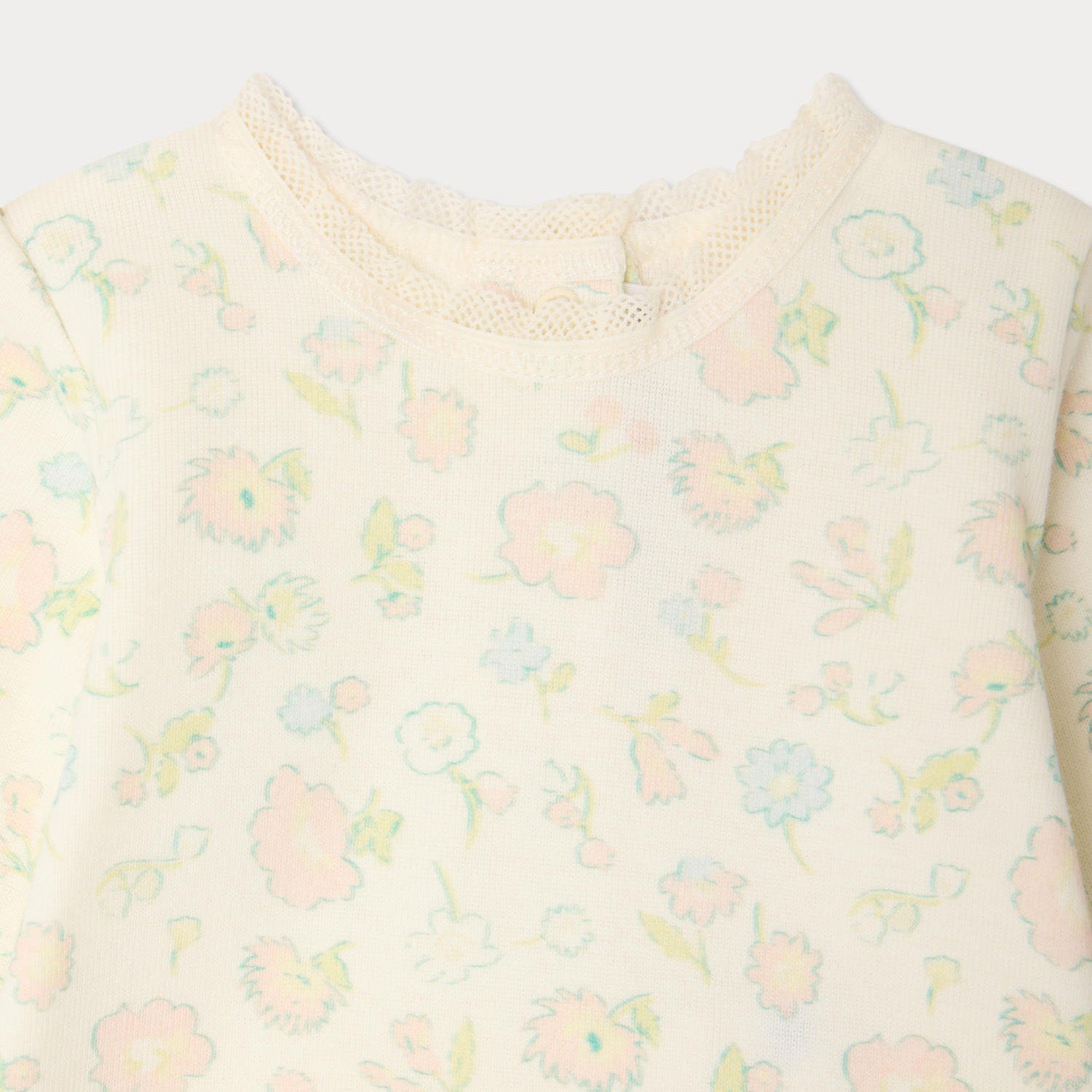 Baby Girls Beige Floral Cotton Set