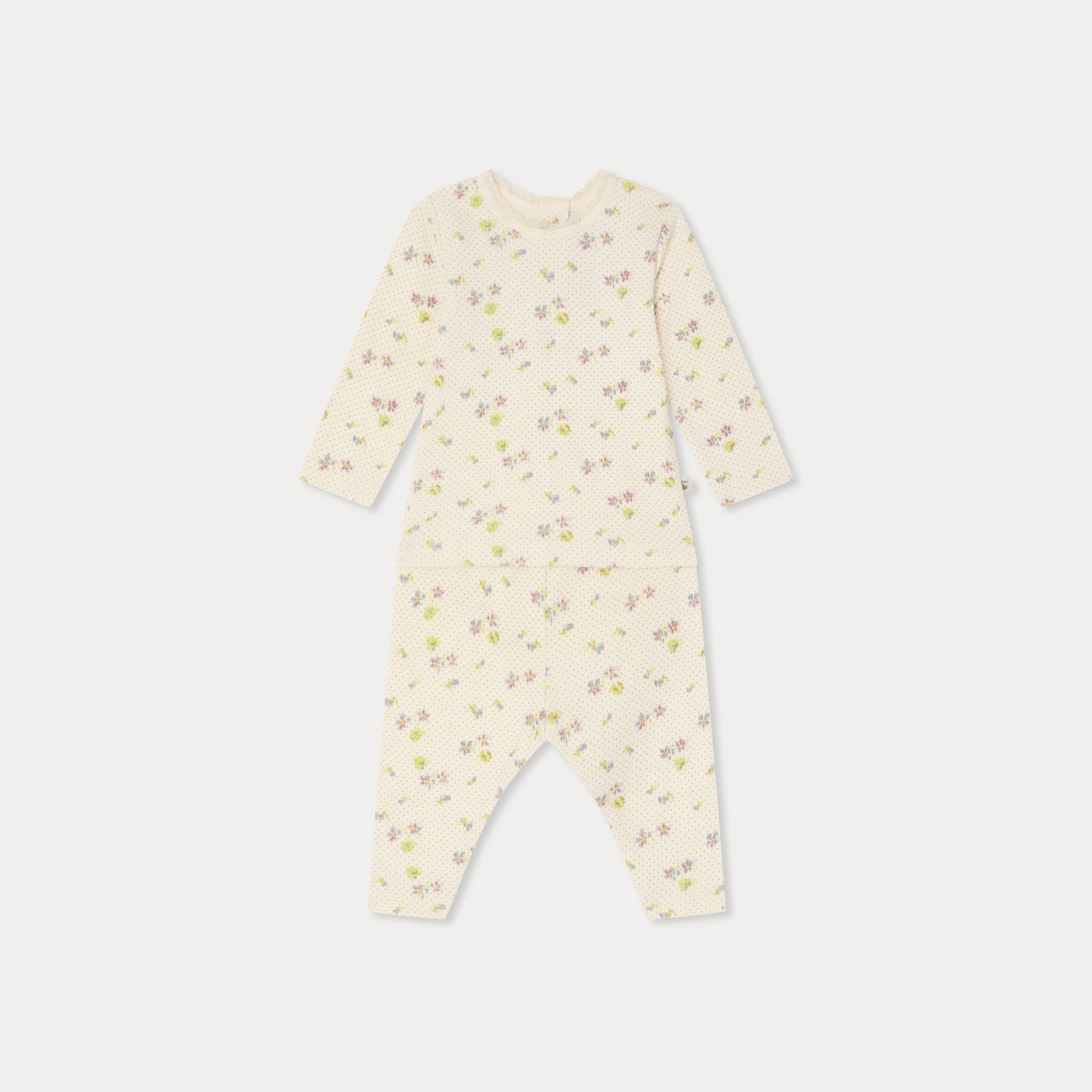 Baby Girls White Floral Cotton Set