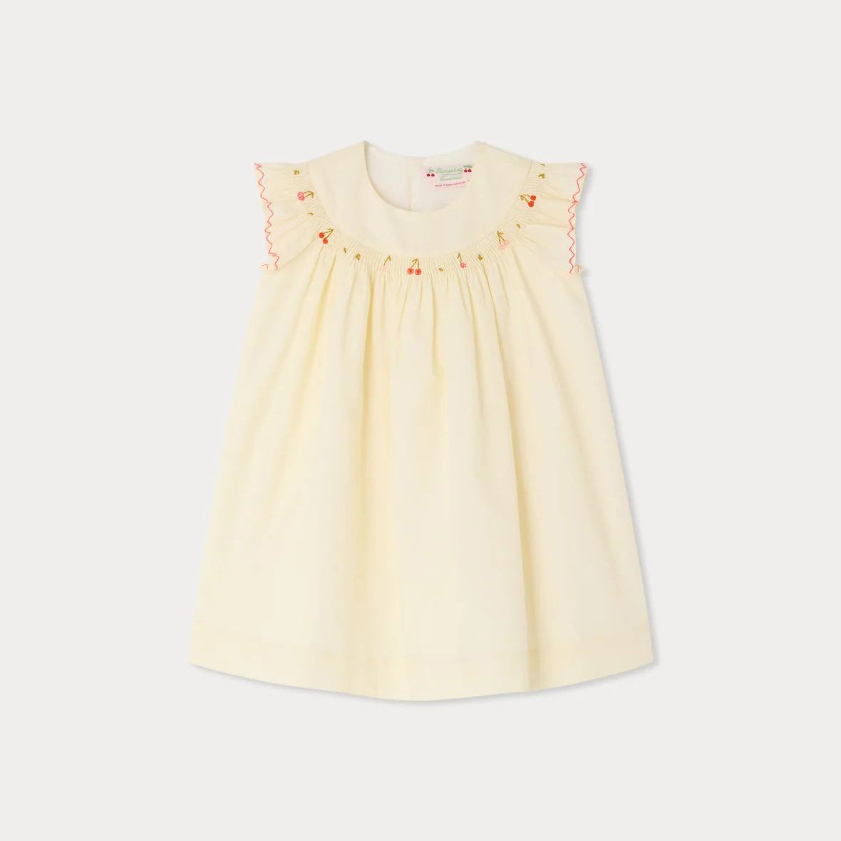 Baby Girls Ivory Embroidered Cotton Dress
