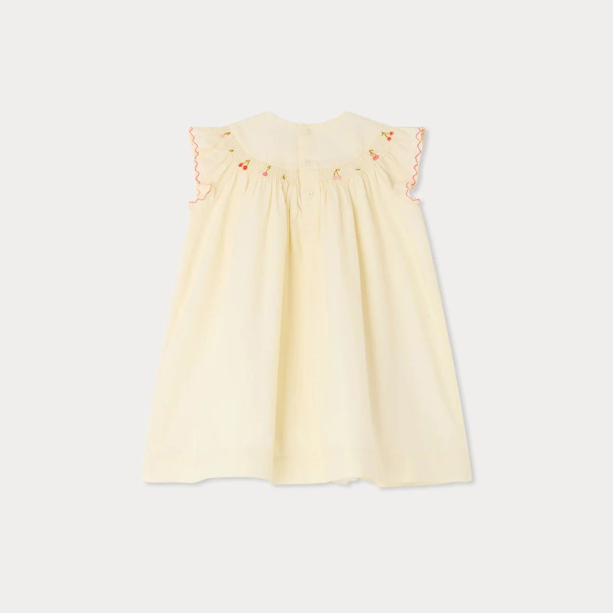 Baby Girls Ivory Embroidered Cotton Dress