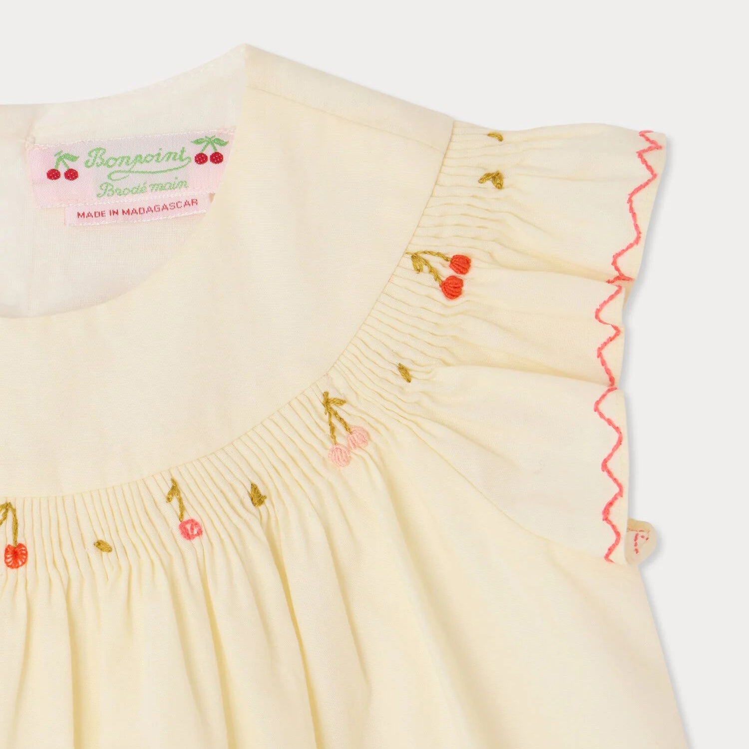 Baby Girls Ivory Embroidered Cotton Dress