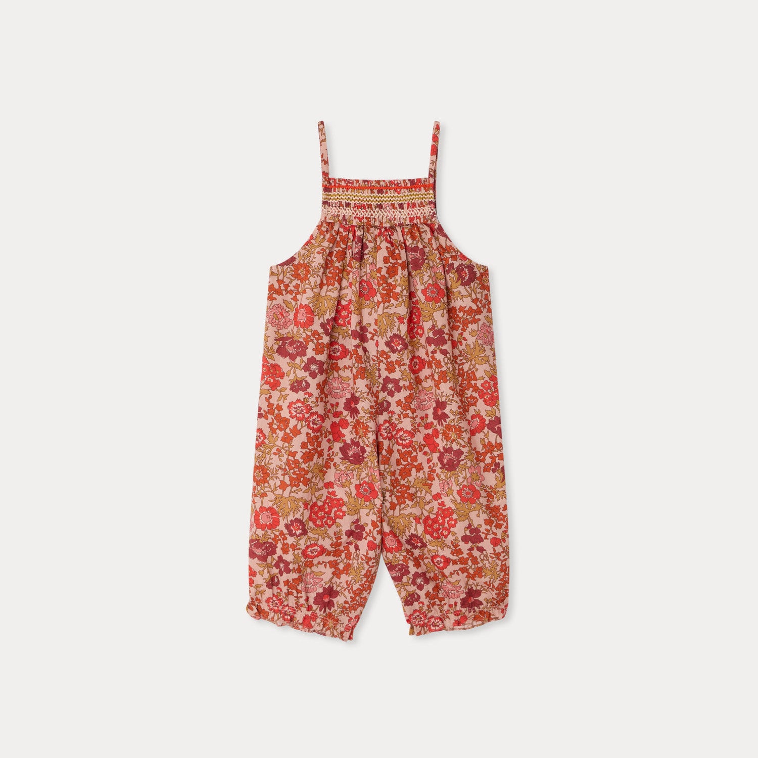 Baby Girls Pink Flower Cotton Jumpsuit