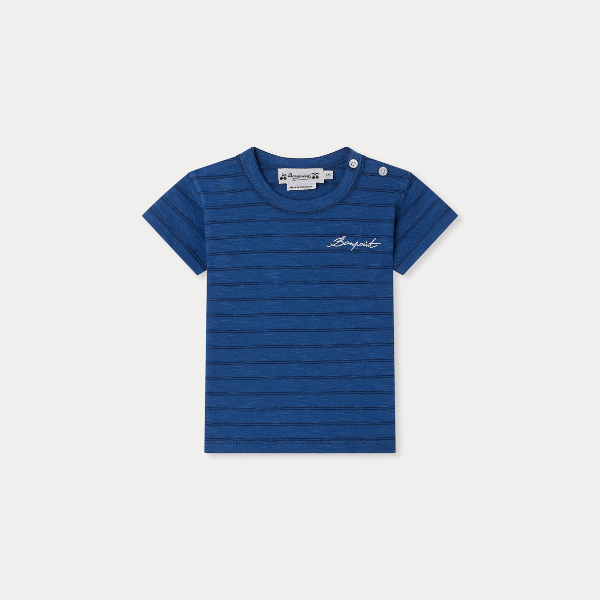 Baby Boys Blue Stripes Cotton T-Shirt