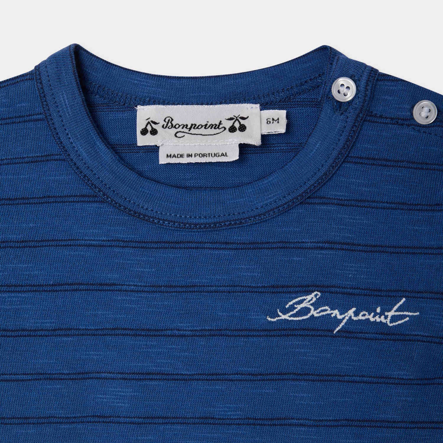 Baby Boys Blue Stripes Cotton T-Shirt