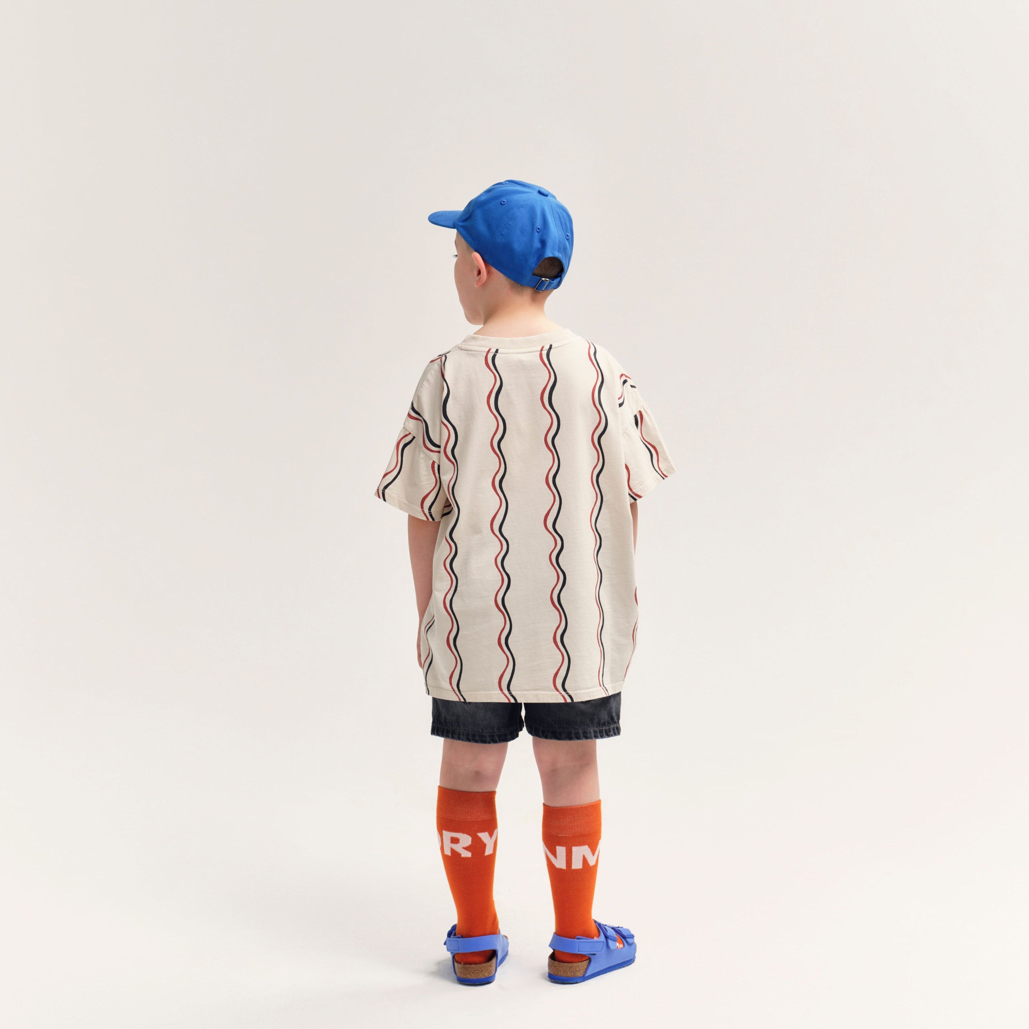 Boys & Girls Beige Ripple Cotton T-Shirt