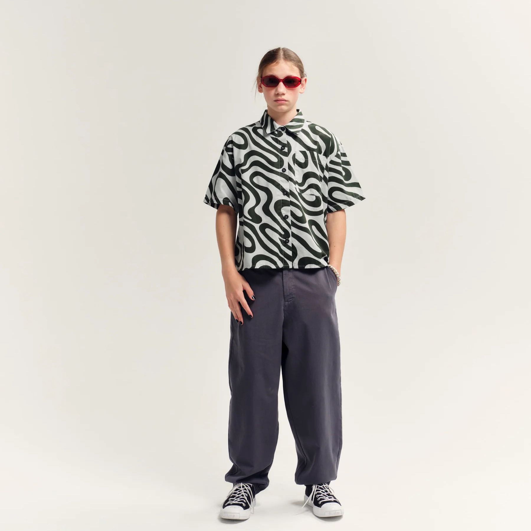 Boys & Girls Dark Gray Cotton Trousers