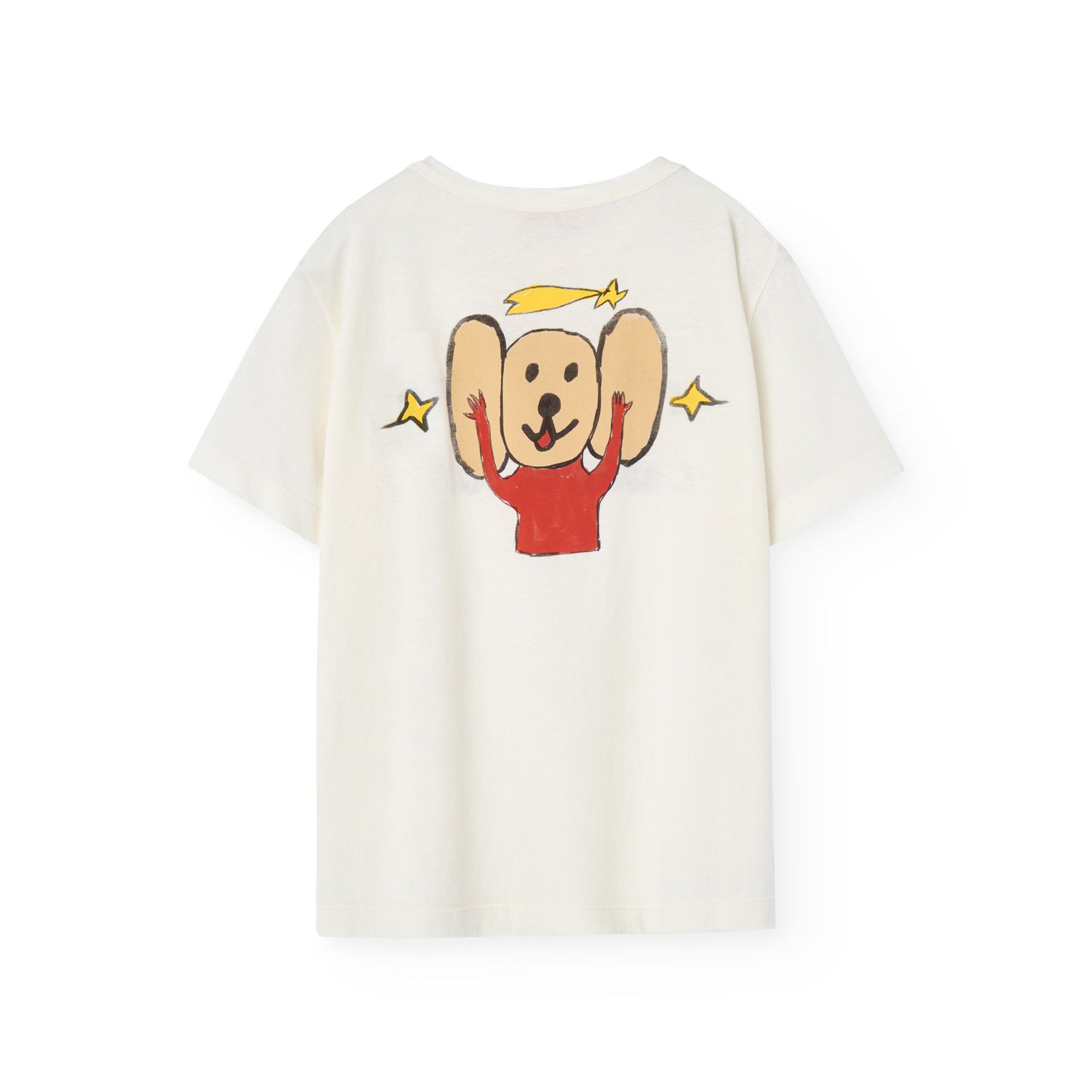 Boys & Girls White Printed Cotton T-Shirt