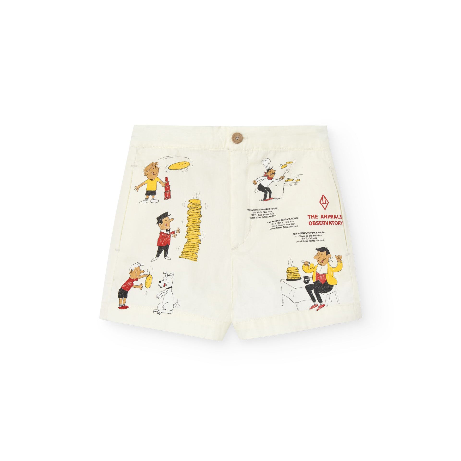 Girls White Printed Cotton Shorts