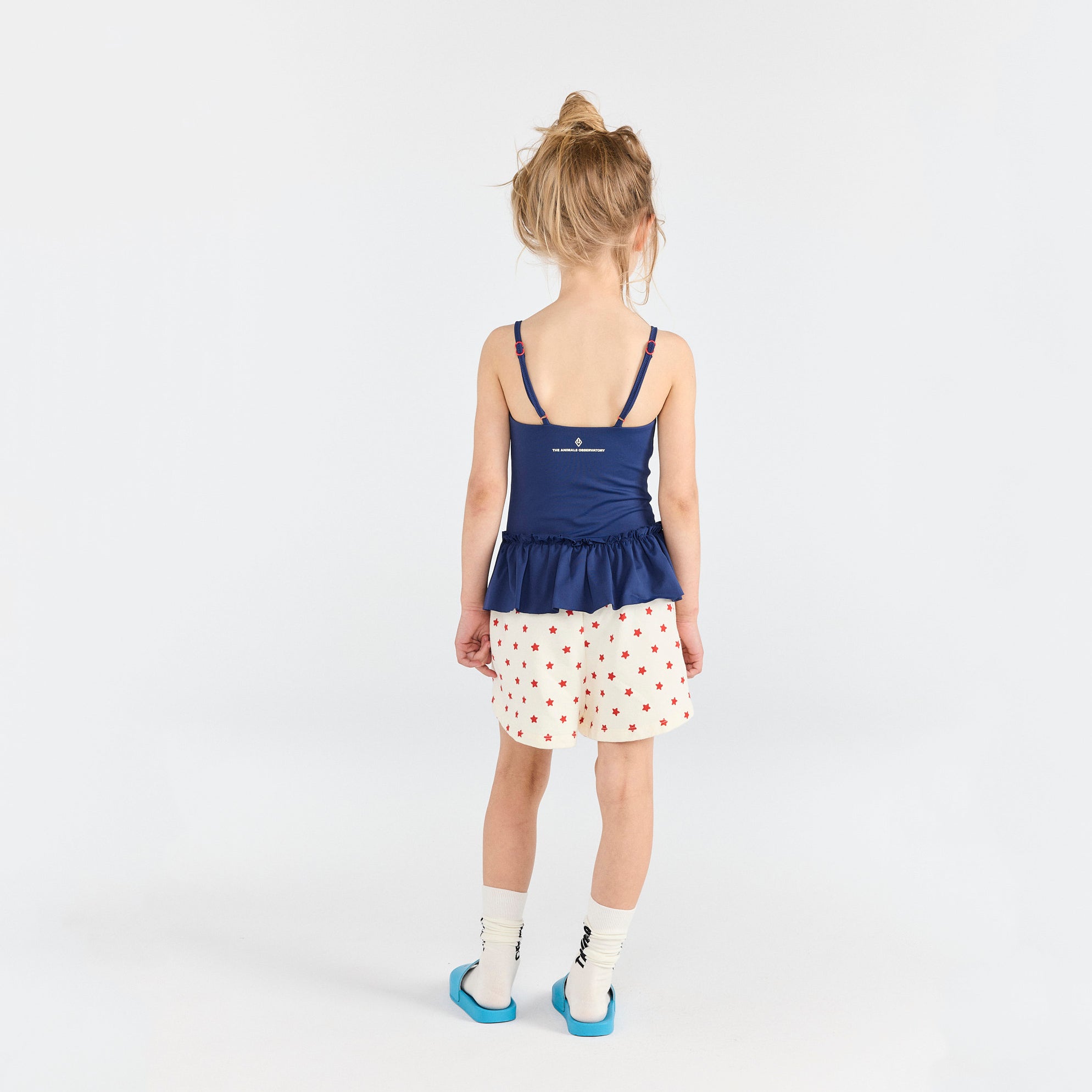 Boys & Girls White Stars Cotton Shorts