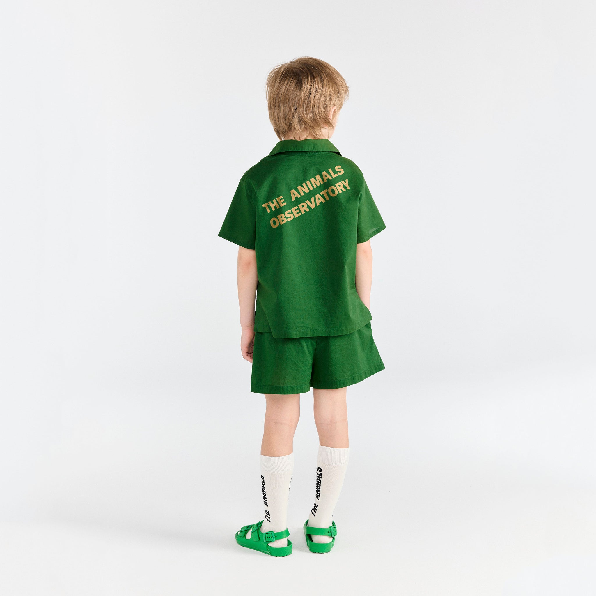 Boys & Girls Green Cotton Shorts