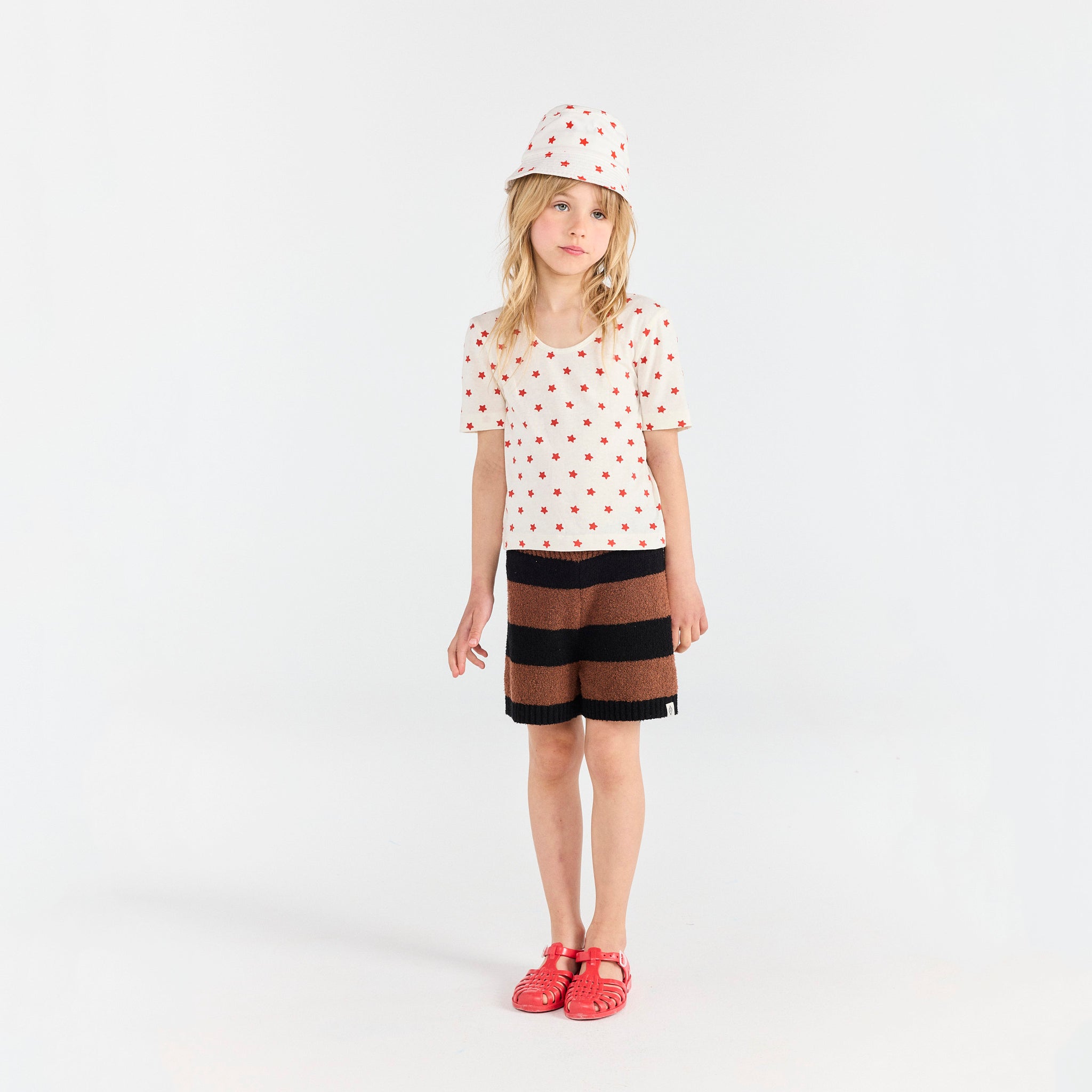 Boys & Girls Brown Stripes Cotton Shorts