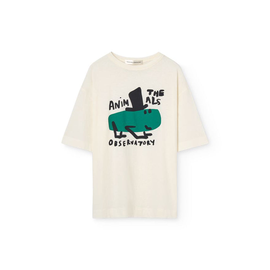 Boys & Girls White Printed Cotton T-Shirt