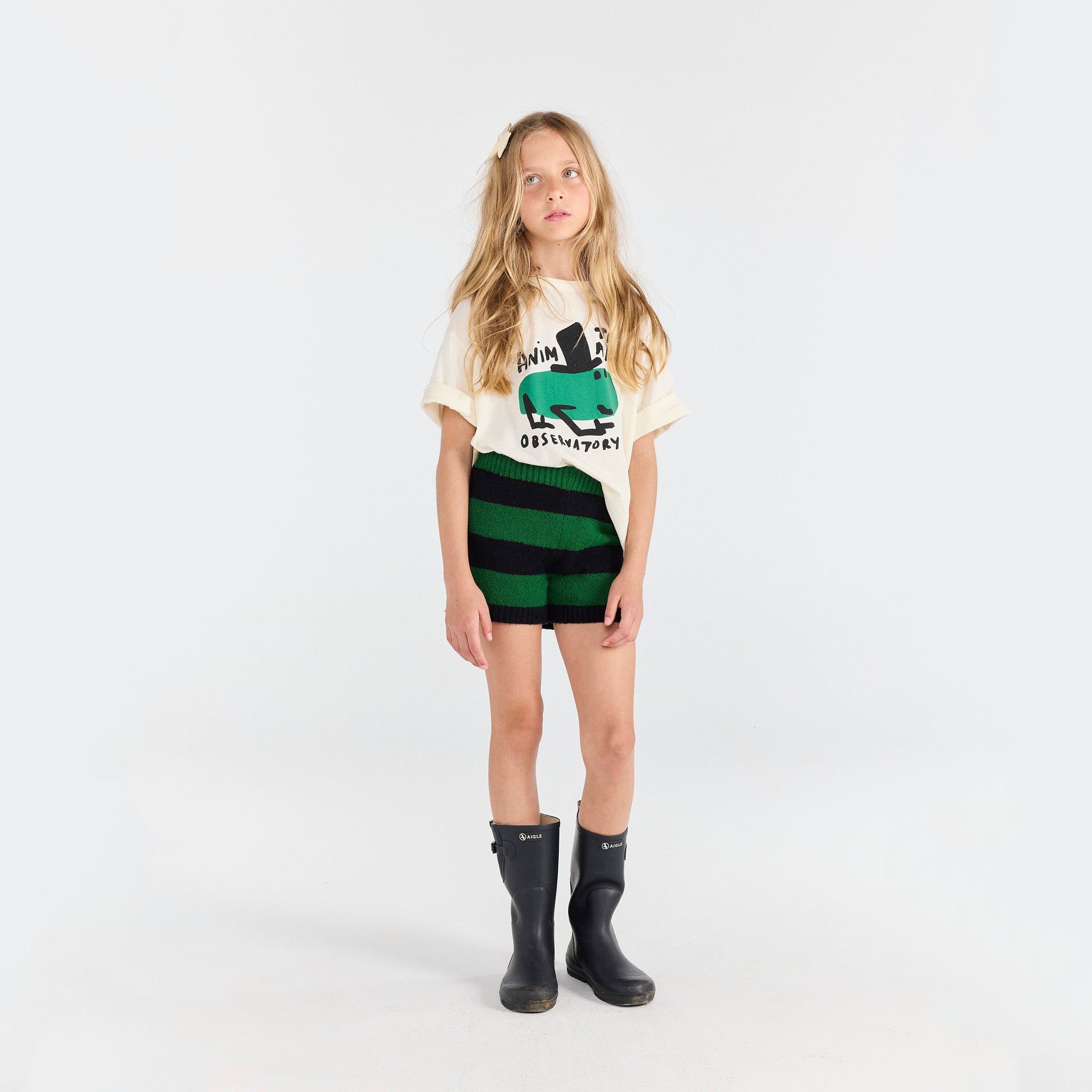 Boys & Girls White Printed Cotton T-Shirt