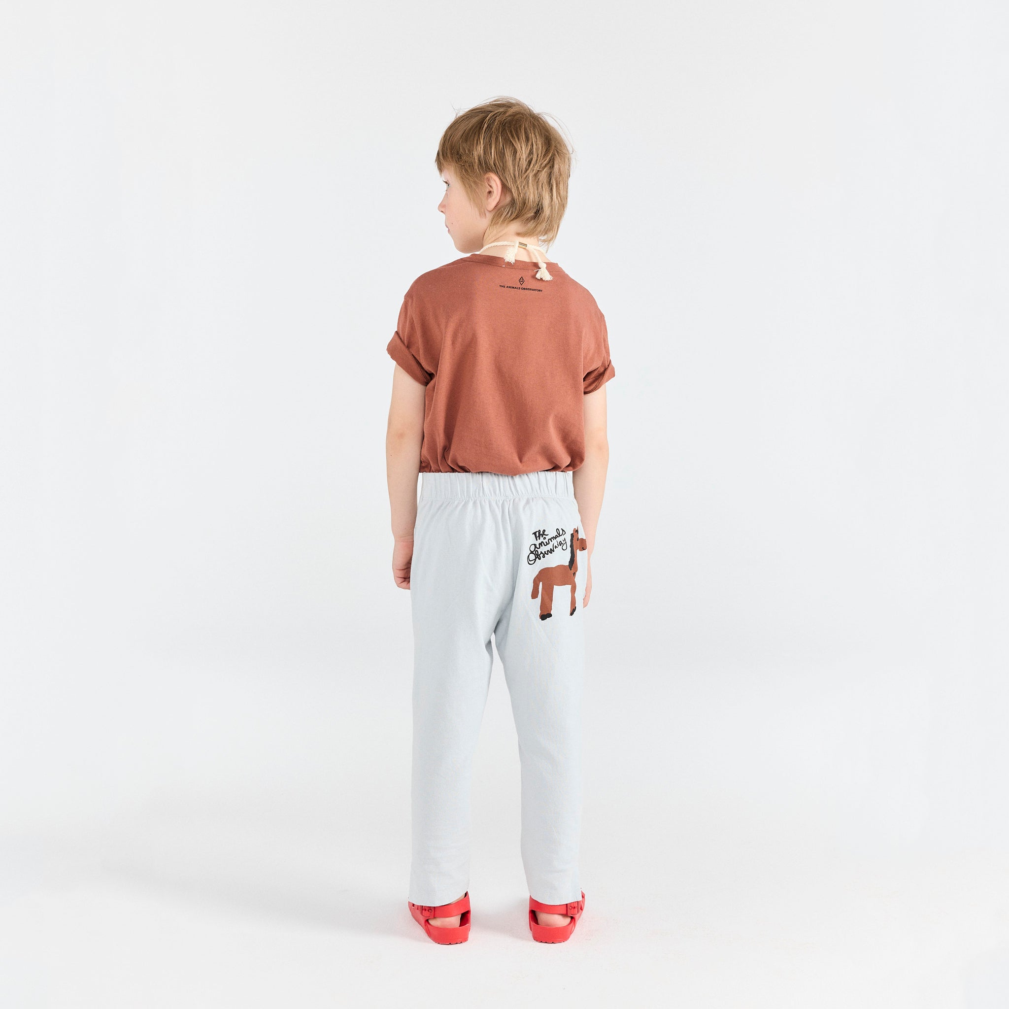 Boys & Girls Brown Printed Cotton T-Shirt