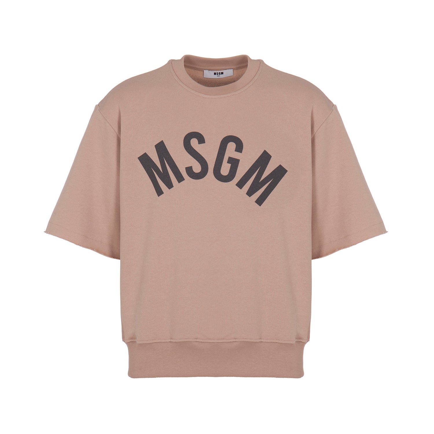 Boys Beige Logo Cotton Sweatshirt