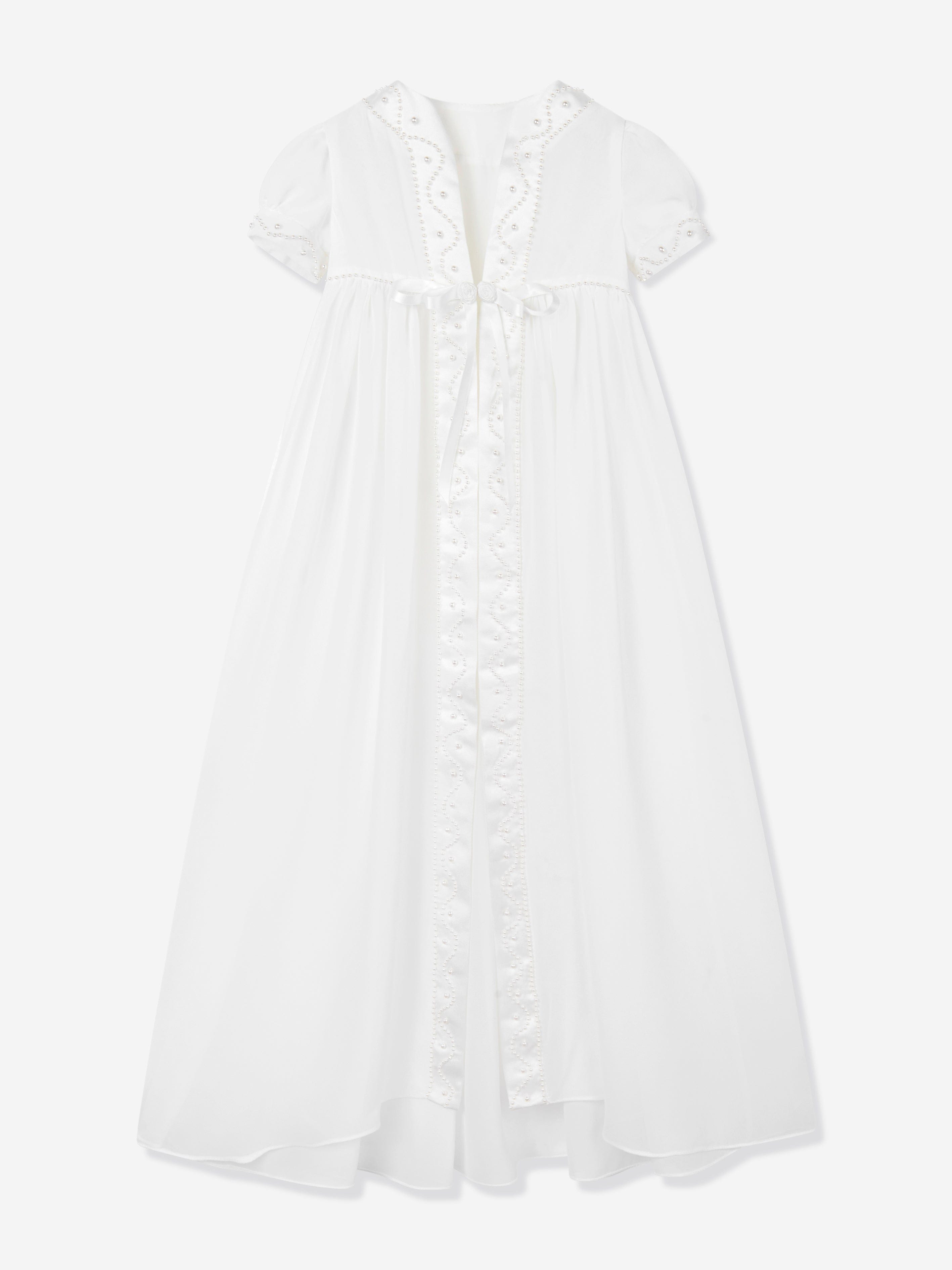 Baby Girls Christening Robe, Coat and Bonnet in Ivory