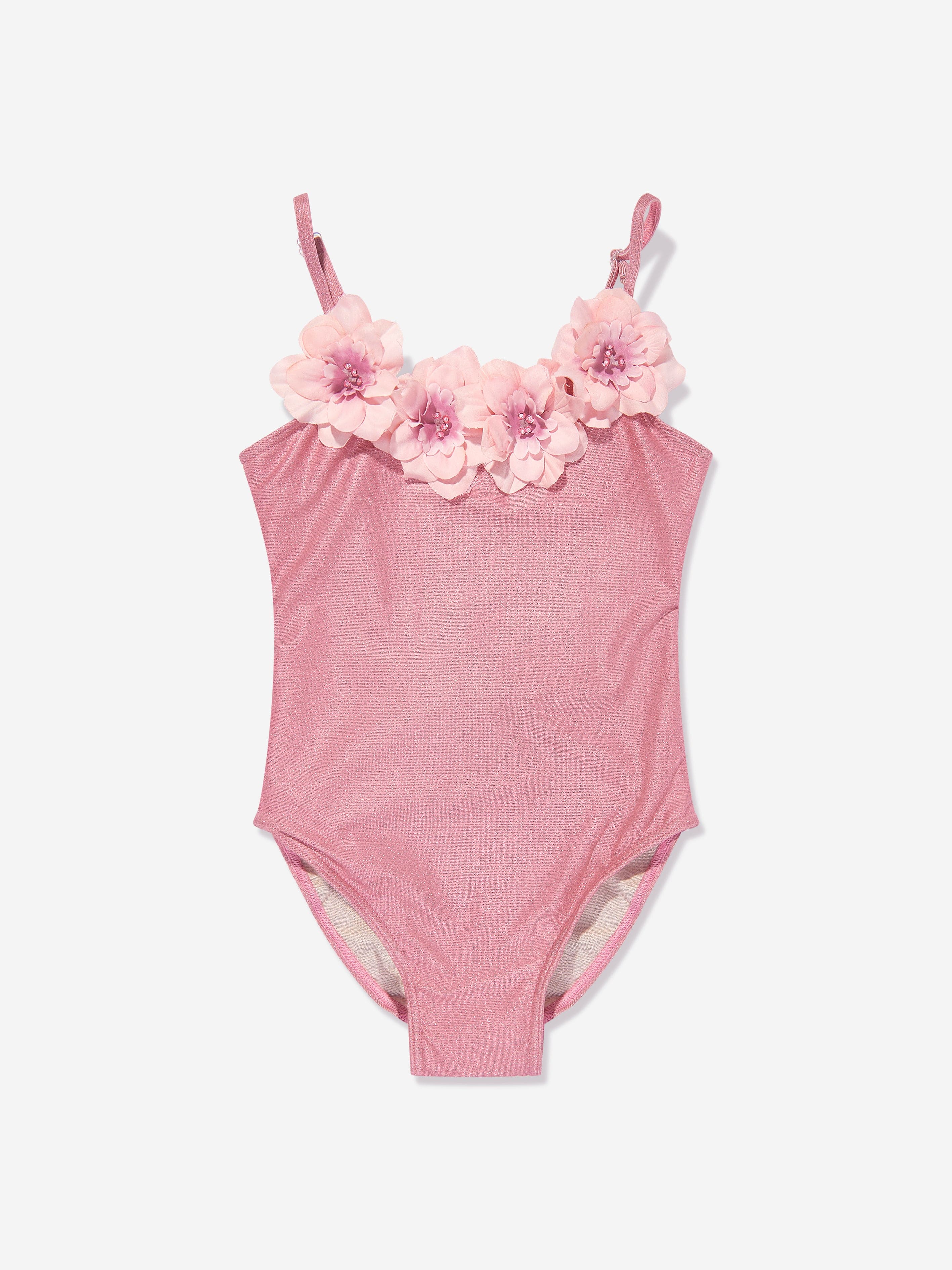 Selini Action Girls Flower Swimsuit in Pink