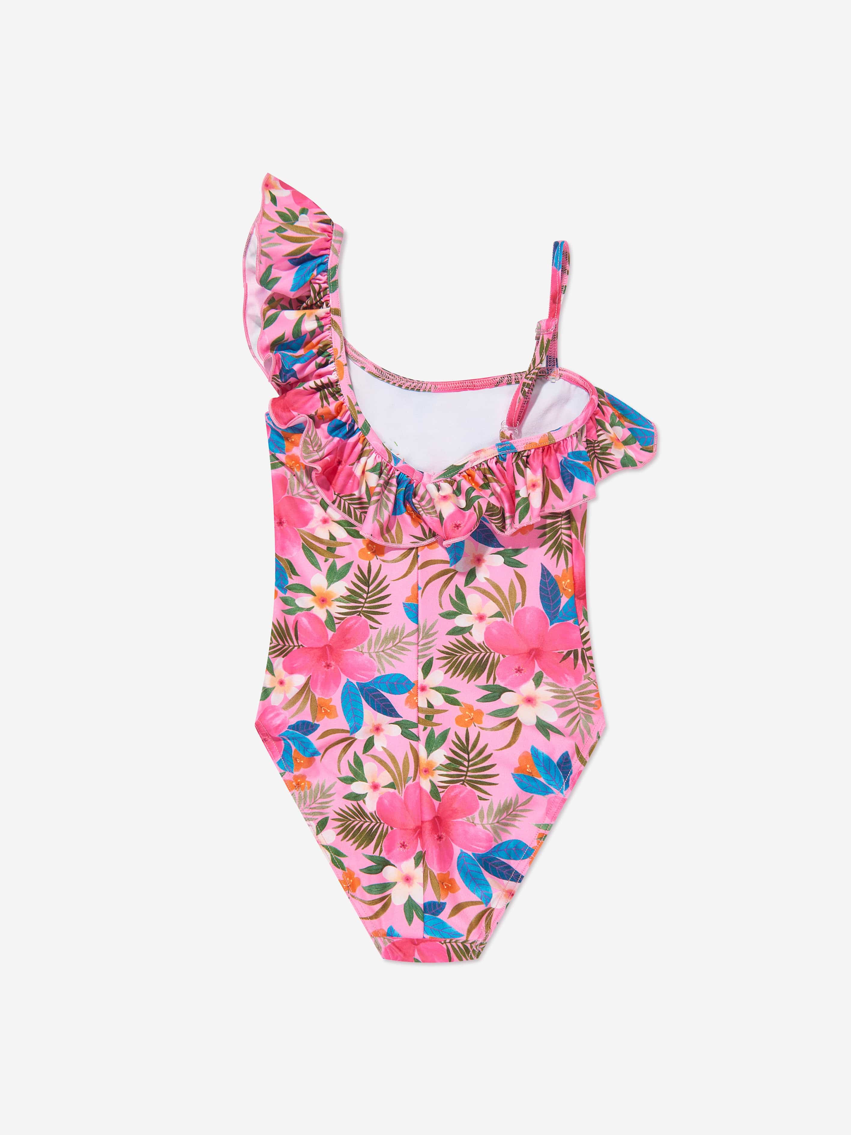 Selini Action Girls Floral Swimsuit in Pink