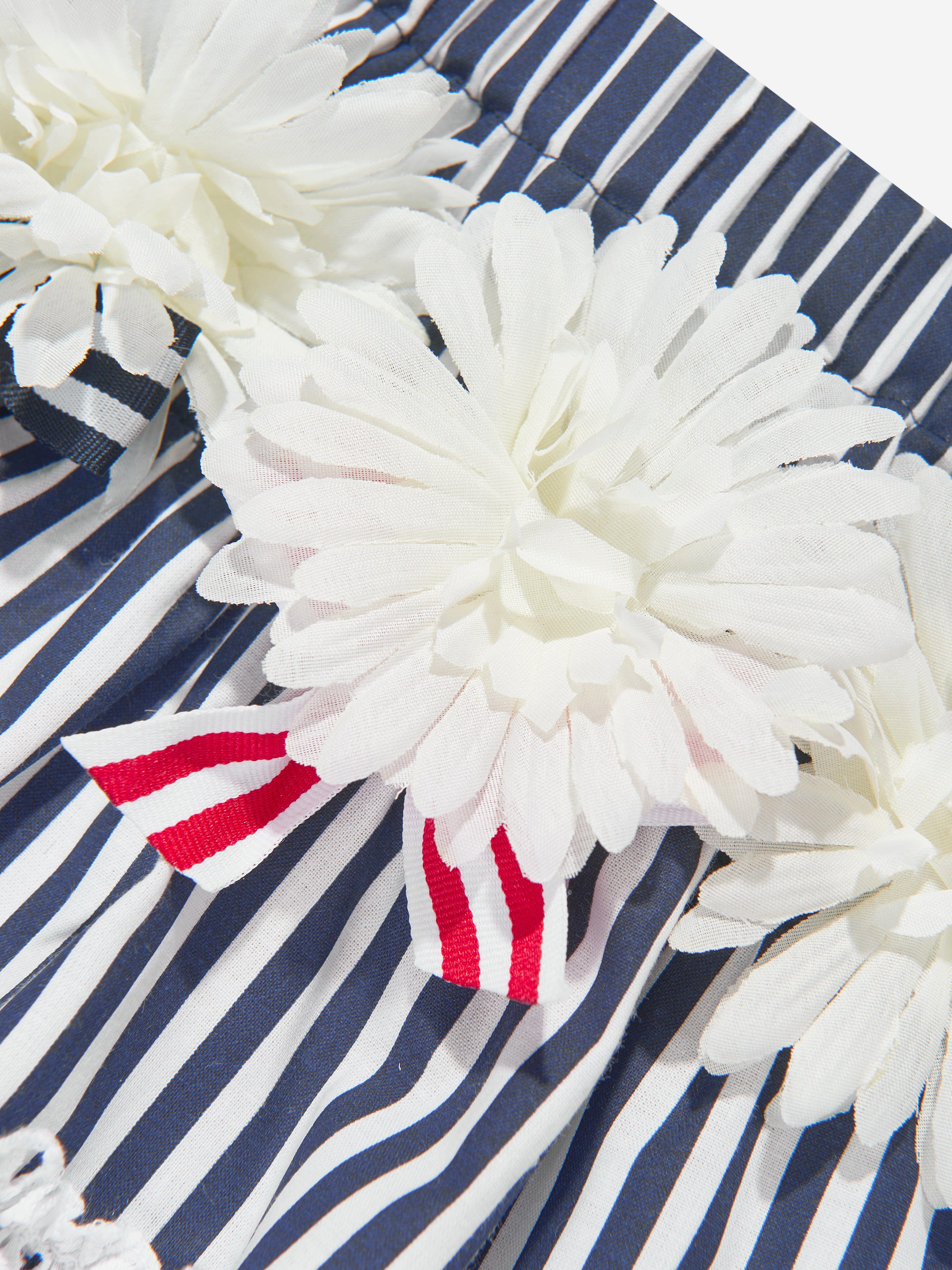 Selini Action Girls Striped Flower Skirt in Blue